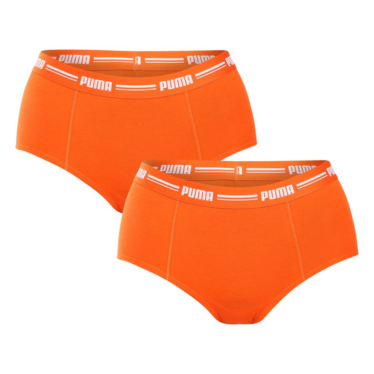 2PACK dámske nohavičky Puma oranžové (603033001 023) S.
Doprajte si pohodlie a výnimočný štýl s dámskymi nohavicami Puma, ktoré kombinujú moderný vzhľad s pohodlným materiálom.
Kvalitná zmes materiálov pre príjemný pocit na pokožke
Materiálové zloženie s vysokým podielom bavlny a modalu zaručuje mäkkosť, priedušnosť a jemný pocit na pokožke.
Moderný strih a atraktívny vzhľad
Nohavičky majú športový strih so zníženým pásom a vykrojenými bokmi, ktoré opticky predlžujú nohy a perfektne sedia.
Prečo si nohavičky Puma zamilujete

Príjemný, mäkký materiál so zmesou modalu, vhodný pre citlivú pokožku.
Perfektne padnúce, športový strih a štýlový vzhľad.
Spoľahlivosť a štýl od renomovanej značky.

Spodná bielizeň Puma sa hodí nielen športovcom
Značka Puma je známa po celom svete vďaka svojmu oblečeniu a spodnej bielizni, ktorú nosia známi športovci.
Ako sa starať o nohavičky Puma
Aby vaše obľúbené nohavičky vydržali ako nové, odporúčame dodržiavať tieto pokyny.

Pranie: Per na 30 °C.
Sušenie: Nesuš v sušičke – vysoké teploty by mohli narušiť štruktúru vlákien.
Žehlenie: Nežehliť – modal aj bavlna si zachovávajú hladkosť aj bez žehlenia.

Tip: Staňte sa expertom na údržbu spodnej bielizne vďaka radám v našom článku a doprajte svojim obľúbeným kúskom starostlivosť, akú si zaslúžia.