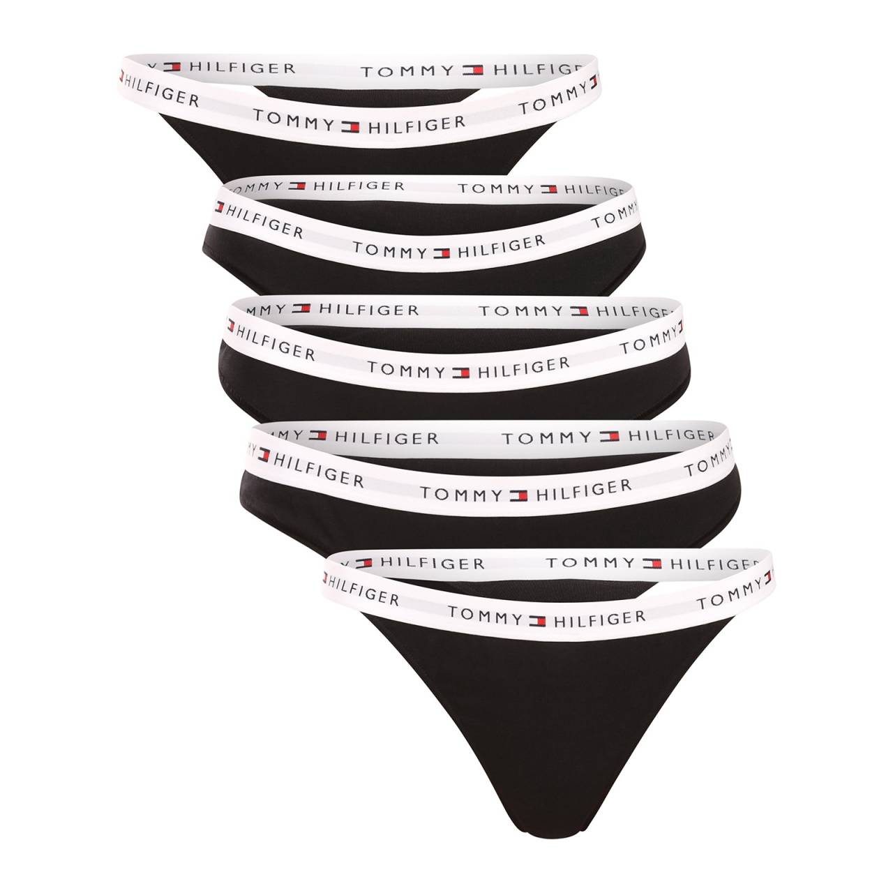 5PACK dámske nohavičky a tangá Tommy Hilfiger čierne (UW0UW06579 0R9) L.