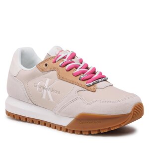 Sneakersy Calvin Klein Jeans - Toothy Runner Fluo Contrast YW0YW00935 Eggshell/Raspberry Sorbet 0F4.