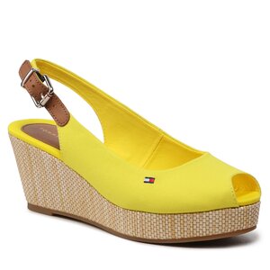 Sandále Tommy Hilfiger - Iconic Elba Sling Back Wedge FW0FW04788 Vivid Yellow ZGS.