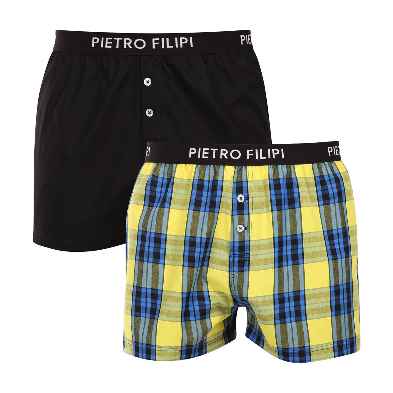 2PACK pánske trenky Pietro Filipi viacfarebné (2PGV6) L, trenírky.
Dopraj si štýlový komfort s výhodným balením pánskych treniek značky Pietro Filipi.
Kvalitný bavlnený materiál pre celodenný komfort
Trenky sú vyrobené z kvalitnej bavlny, ktorá je jemná na dotyk, priedušná a vhodná na celodenné nosenie.
Pohodlný strih a štýlové detaily
Klasický kockovaný vzor oživujú výrazné farby, ktoré sa hodia do každého mladistvého šatníka.
Prečo by si mal trenírky Pietro Filipi rozhodne vyskúšať

Štýlová variabilita: Kombinácia elegantnej čiernej a výrazného kockovaného vzoru ti umožňuje vybrať si štýl podľa nálady alebo príležitosti.


Komfort a kvalita českej značky: Trenírky Pietro Filipi sú vyrobené z kvalitnej bavlny, ktorá je príjemná na dotyk, priedušná a ideálna pre celodenné nosenie.


Praktický strih s voľnosťou pohybu: Voľnejší strih treniek poskytuje maximálne pohodlie a voľnosť, či už ich nosíš v práci, doma alebo na odpočinok.

Spodná bielizeň Pietro Filipi pre všetkých štýlových mužov
Česká prémiová značka Pietro Filipi má u nás dlhú tradíciu.
Ako sa starať o svoje nové trenírky
Aby tvoje trenírky Pietro Filipi zostali dlho ako nové, je dôležité dodržiavať správnu starostlivosť.

Pranie: Odporúčame prať trenírky na maximálnu teplotu 40 °C.


Sušenie: Nesušte v sušičke.


Žehlenie: Pokiaľ je potrebné, trenírky je možné žehliť na nízku teplotu vhodnú pre bavlnu.

Tip: Nájsť ten pravý kúsok spodnej bielizne, ktorý ti dokonale sadne, je niekedy náročné.