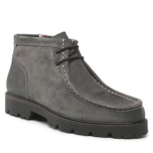 Šnurovacia obuv Tommy Hilfiger - Suede Chukka Moccasin FM0FM04368 Dark Ash PTY.