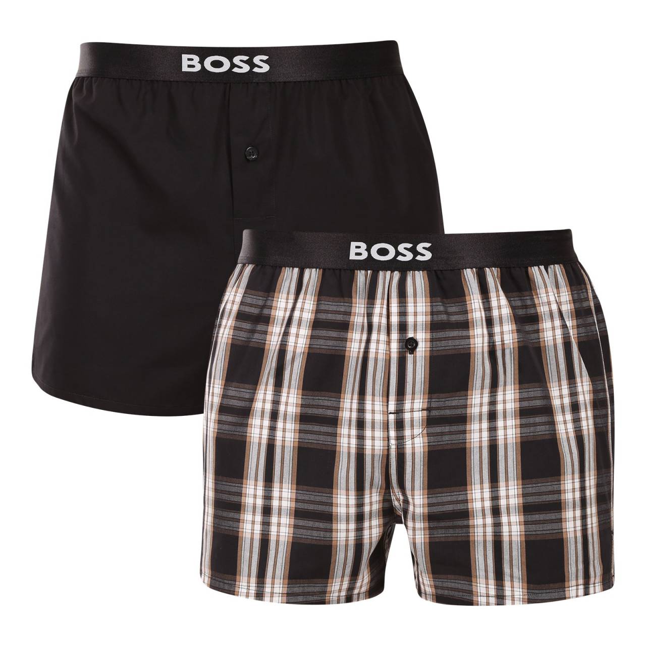 2PACK pánske trenky BOSS viacfarebné (50535781 003) XXL, trenírky.
Hľadáte spodnú bielizeň, ktorá v sebe spája eleganciu, maximálne pohodlie a prvotriednu kvalitu?
Prírodná bavlna pre maximálne pohodlie
Šortky sú vyrobené zo 100 % bavlny, ktorá je mäkká, priedušná a príjemná na dotyk.
Štýlový dizajn a pohodlný strih
Šortky BOSS majú klasický voľný strih pre maximálnu voľnosť pohybu a pohodlie.
Prečo si šortky BOSS zamilujete?

100% bavlna pre skvelé pohodlie: Prírodný, priedušný materiál.
Voľný strih pre maximálne pohodlie: Ideálne na bežné nosenie a relaxáciu.
Štýlový dizajn: Klasická farebná schéma pre nadčasový vzhľad.
Vytkávaná guma BOSS: Štýlový prvok dodáva luxusný vzhľad.

Spodnú bielizeň BOSS si obľúbia všetci štýloví muži.
Značka BOSS vznikla odčlenením od známeho výrobcu oblečenia Hugo Boss ako línia výrobkov pre mužov, ktorí majú radi kvalitné kúsky a nadčasový vzhľad.
Ako sa starať o šortky?

Pranie: Perte pri teplote maximálne 30 °C, aby ste zachovali mäkkosť materiálu.
Sušte: Môžete použiť sušičku, ale len na nižšiu teplotu.
Žehlenie: Šortky môžete žehliť pri strednej teplote.

Tip: Nájdenie obľúbenej spodnej bielizne môže byť beh na dlhé trate, preto chceme, aby vaše obľúbené kúsky dlho vydržali.
