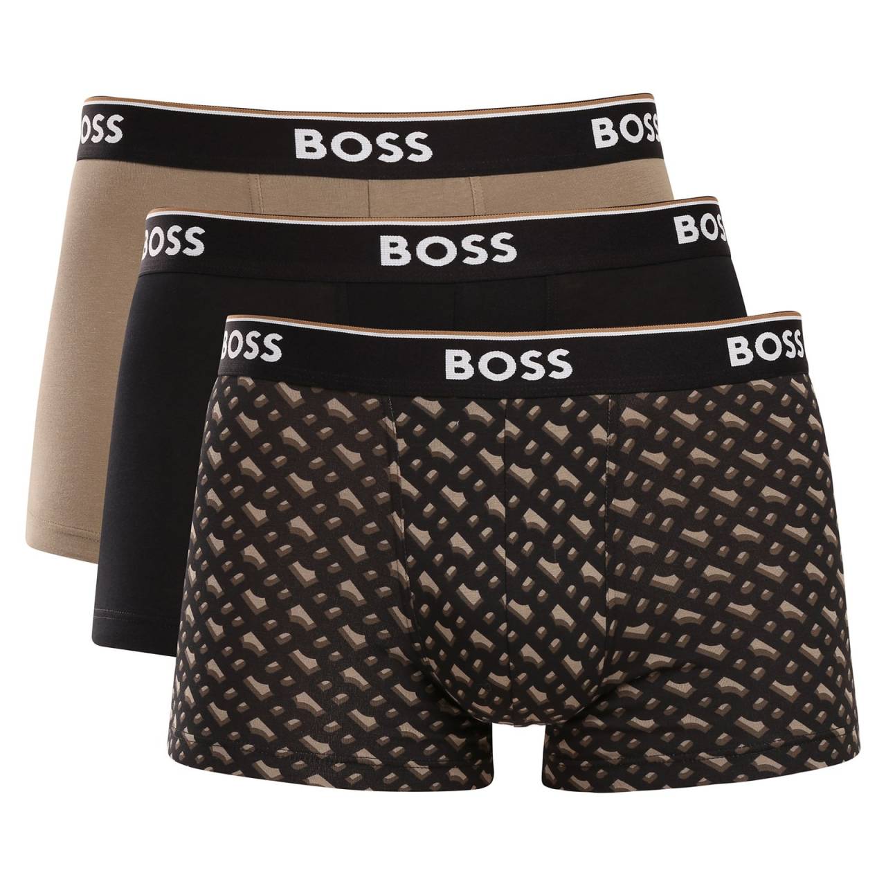 3PACK pánske boxerky BOSS viacfarebné (50554443 246) M, trenky.
Doprajte si dokonalé pohodlie a nadčasový štýl s pánskymi boxerkami BOSS.
Prémiový materiál pre maximálne pohodlie
Boxerky sú vyrobené z vysokokvalitnej zmesi bavlny a elastanu, ktorá poskytuje dokonalú kombináciu jemnosti, priedušnosti a pružnosti.
Štýlový dizajn a elegantný vzhľad
Klasický dizajn s decentným logom BOSS na tkanej elastickej časti dodáva boxerkám moderný a sofistikovaný vzhľad.
Prečo si boxerky BOSS zamilujete

Prvotriedna bavlna: Mäkké, priedušné a príjemné na telo.
Elastický pás s logom BOSS: Štýlové a pohodlné.
Dlhšie nohavičky: Ideálne pod oblek a na šport.
Pružný materiál: Dokonale sa prispôsobí vášmu telu.

Spodná bielizeň BOSS je povinnou výbavou všetkých štýlových mužov.
Značka BOSS vznikla odčlenením od známeho výrobcu oblečenia Hugo Boss ako línia výrobkov pre mužov, ktorí majú radi kvalitné kúsky a nadčasový vzhľad.
Ako sa starať o boxerky BOSS?
Aby si vaše nové boxerky zachovali svoj tvar a kvalitu čo najdlhšie, odporúčame dodržiavať tieto pokyny:

Pranie: Per na 30 °C s podobnými farbami a jemným pracím prostriedkom.
Sušenie: Môžeš ich sušiť v sušičke na nízku teplotu, ale pre dlhšiu životnosť odporúčame sušenie na vzduchu.
Žehlenie: Pokiaľ je potrebné, žehli na nízku teplotu.

Tip: Nájsť ten správny kus spodnej bielizne, ktorý vám dokonale padne, môže byť náročné.