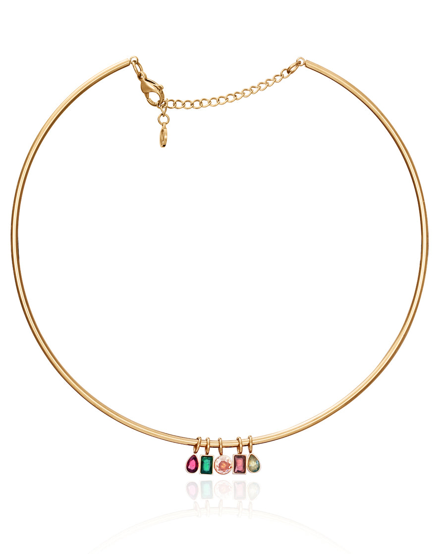 Viceroy Pozlátený pevný náhrdelník s kubickými zirkónmi Chic 14027C01012.