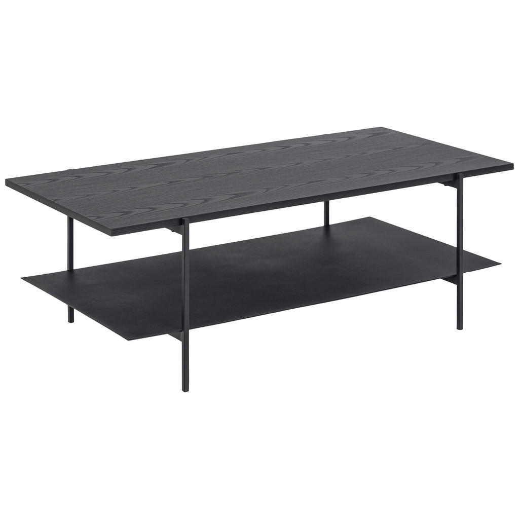 KONFERENČNÝ STOLÍK, čierna, kov, kompozitné drevo, 115/60/40 cm.