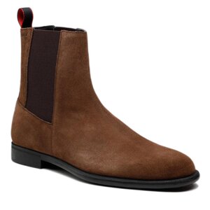 Členková obuv s elastickým prvkom Hugo - Kyron 50480100 10214603 01 Dark Brown 202.