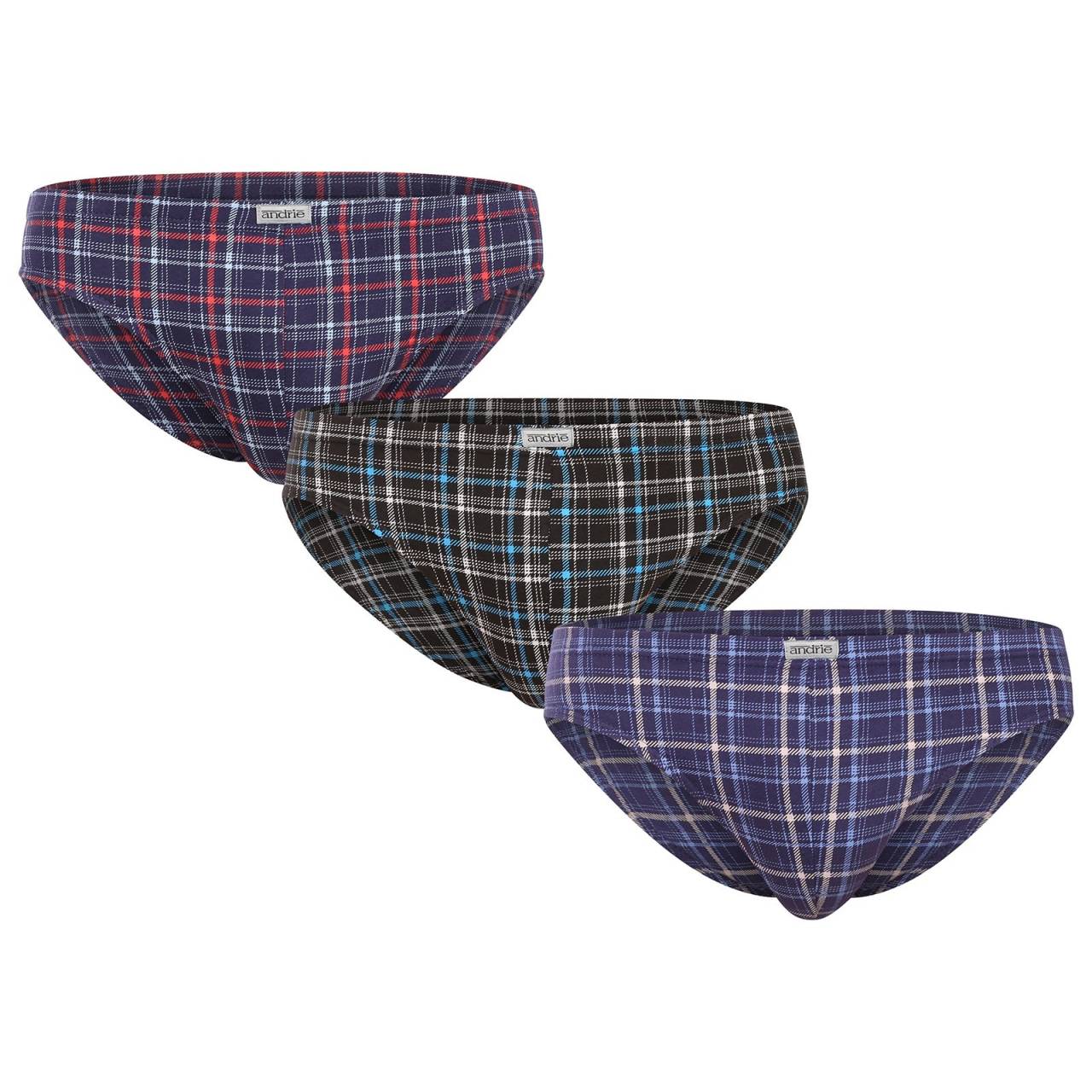 3PACK pánske slipy Andrie viacfarebné (PS 3587) L.
Zvoľte pohodlie a overenú kvalitu s týmito pánskymi slipami Andrie, ktoré ponúkajú presne to, čo očakávate od bežného spodného prádla: pohodlný strih, príjemný materiál a štýl, ktorý nikdy nevyjde z módy.
Príjemný materiál pre pohodlie bez kompromisov
Slipy sú vyrobené z bavlny s elastanom, čo zaisťuje príjemný pocit na tele a potrebnú pružnosť.
Tradičný strih pre pohodlný deň
Pánske slipy Andrie majú klasický strih s úplným krytím, ktorý vám dodá sebavedomie bez akéhokoľvek obmedzenia.
Prečo si nohavičky Andrie určite zamilujete

Ideálne na každodenné nosenie: Skvelá voľba do práce, domova aj na šport.
Pohodlný strih: Hodí sa pre väčšinu typov postavy, poskytuje pohodlie a oporu.
Priedušný materiál: Bavlna zaručuje pocit sviežosti aj pri dlhodobom nosení.
Česká kvalita: Značka Andrie je osvedčenou voľbou pre mužov, ktorí vedia, čo chcú.
Kockovaný dizajn: Elegantný a univerzálny, nikdy nevyjde z módy.

Andrie ponúka české spodné prádlo pre mužov, ktorí vedia, čo chcú
Pánske boxerky Andrie vynikajú pohodlnými materiálmi a kvalitným spracovaním.
Ako sa starať o pánske slipy Andrie
Aby vám vaše obľúbené spodné prádlo vydržalo čo najdlhšie, odporúčame dodržiavať tieto pokyny na údržbu.

Pranie: Odporúčame prať slipy pri teplote 40 °C.
Sušenie: Nie je vhodné sušiť v sušičke.
Žehlenie: Žehlenie je povolené.

Tip: Staňte sa odborníkom na starostlivosť o spodnú bielizeň vďaka tipom v našom článku a poskytnite svojim obľúbeným kúskom starostlivosť, ktorú si zaslúžia.