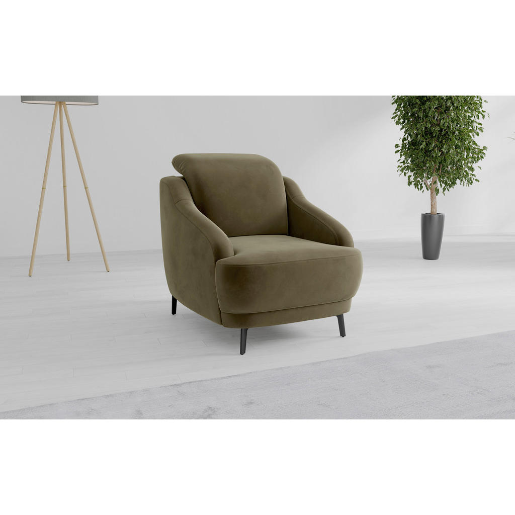 Sit & More KRESLO, textil, olivovozelená.