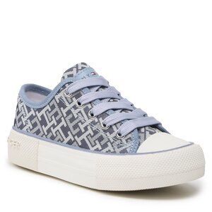 Plátenky Tommy Hilfiger - Logo Allover Low Cut Lace-Up Sneaker T3A9-32675-0034 M Denim 806.