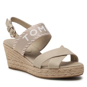 Espadrilky Tommy Hilfiger - Seasonal Webbing Mid Wedge FW0FW07091 Sandalwood RBT.