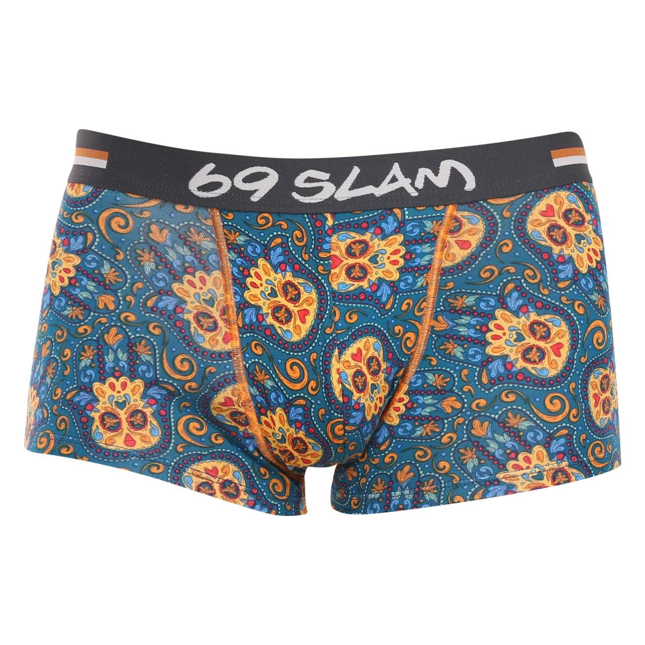 Pánske boxerky 69SLAM hip bamboo hamsa hand elijah (MHBHHD-BB) L, trenky.
Vstúpte do sveta, kde sa pohodlie stretáva s originalitou!
Bambusové vlákna pre maximálne pohodlie
Boxerky z bambusového materiálu sú ideálnou voľbou pre každého, kto hľadá maximálne pohodlie a šetrnosť k pokožke.
Výrazný dizajn a premyslený strih na aktívne dni
Boxerky 69SLAM vás na prvý pohľad zaujmú svojím jedinečným vzhľadom, originálnymi vzormi a príjemnými farbami.
Prečo by boxerky 69SLAM nemali chýbať vo vašom šatníku

Mikrovlákno - ľahké, elastické, rýchloschnúce.
Kratšie nohavičky, ktoré sa nikde nekrčia.
Výrazný dizajn s originálnymi vzormi.

69SLAM spodná bielizeň, ktorá vám zdvihne náladu
69SLAM je obľúbená surferská značka z Bali, ktorá oslavuje život, umenie, kreativitu, dizajn a farby v každom detaile.
Ako sa starať o boxerky 69SLAM
Dodržiavaním týchto pokynov zachováte ich výnimočné vlastnosti - mäkkosť, priedušnosť a odolnosť.

Pranie: Boxerky pier výhradne ručne vo vlažnej vode (ideálne do 30 °C).
Sušenie: Sušenie v sušičke nie je vhodné.
Žehlenie: Nežehliť.

Tip: Vaša obľúbená spodná bielizeň si zaslúži šetrné zaobchádzanie.