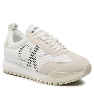 Sneakersy Calvin Klein Jeans - Toothy Runner Oversized Mesh Wn YW0YW00933 White/Creamy White/Black 0K5.