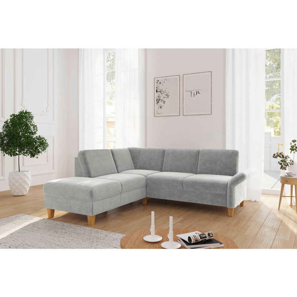 Sit & More ROHOVÁ SEDAČKA, textil, svetlosivá.
