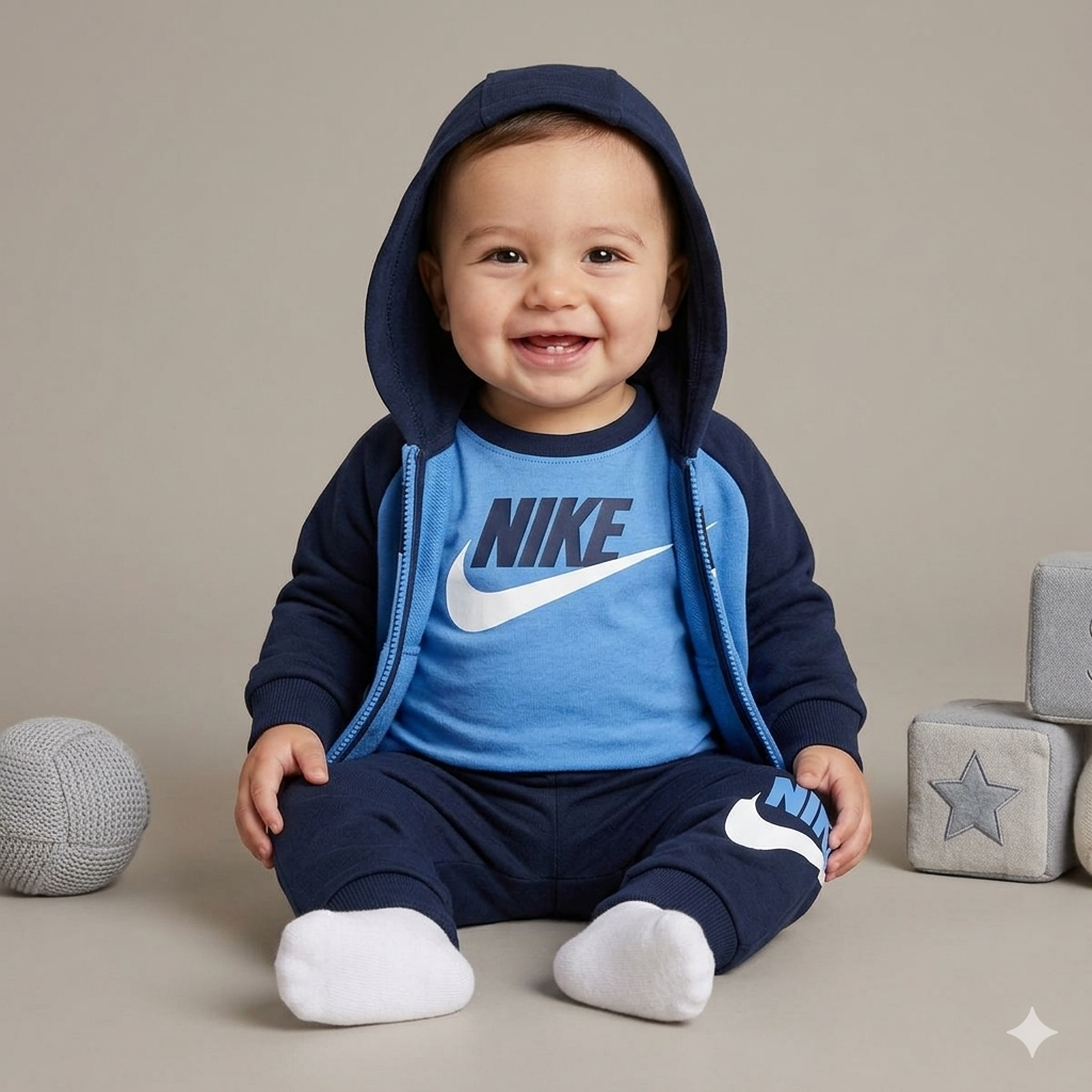 Nike kids color blocked hbr jogger set 6m.