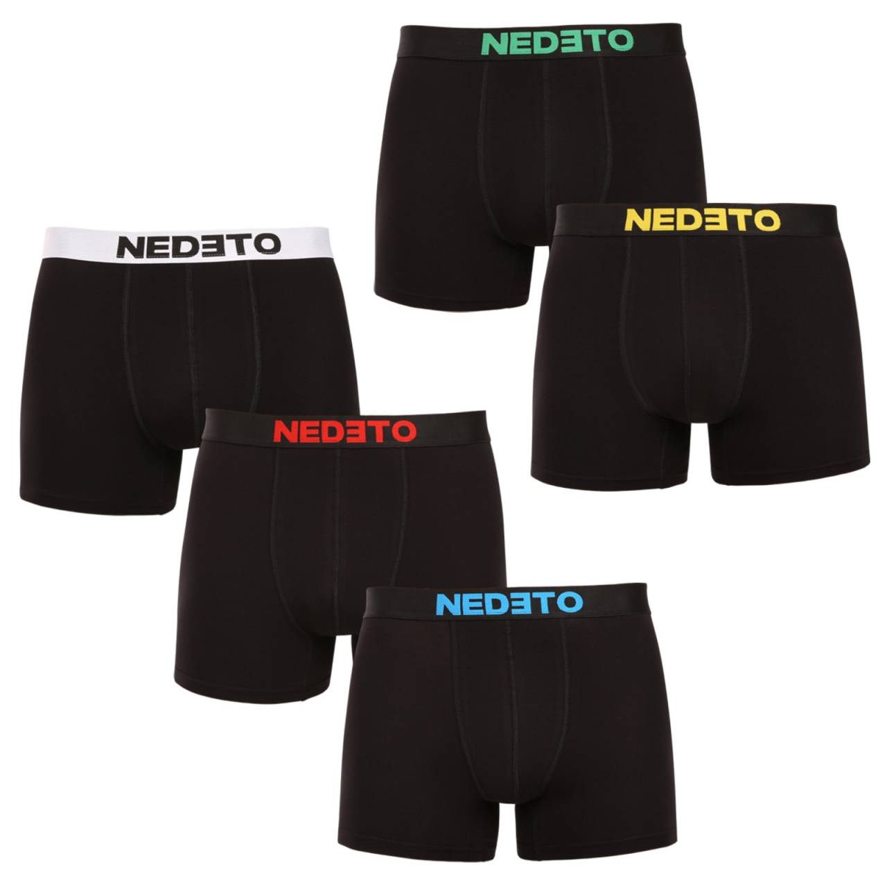 5PACK pánske boxerky Nedeto čierne (5NBC2) 4XL, trenky.
Objav maximálne pohodlie a štýl s týmito pánskymi boxerkami značky Nedeto v univerzálnej čiernej farbe.
Príjemný materiál pre tvoj maximálny komfort
Boxerky Nedeto sú vyrobené z kvalitnej zmesi bavlny a elastanu.
Cenovo dostupný dizajn a štýl
Tieto čierne boxerky Nedeto majú jednoduchý, ale štýlový dizajn, ktorý sa perfektne hodí pre všetkých moderných mužov.
Prečo by boxerky Nedeto v tvojom šatníku nemali chýbať

Vhodné na každodenné nosenie aj šport: Ideálne ako do práce, tak na relaxáciu alebo pohybové aktivity.


Dlhšie nohavičky: Poskytujú väčšie pohodlie a podporu pri pohybe.


Kvalitná elastická guma: Boxerky pevne držia na svojom mieste a sú pohodlné po celý deň.


Skvelý pomer kvality a ceny: V balení získaš niekoľko kusov štýlových a pohodlných boxeriek.

Česká značka Nedeto vsádza na kvalitu
Boxerky Nedeto u nás nosíme všetci, vyrobili sme si ich totiž sami.
Ako sa starať o boxerky:

Pranie: Odporúčame prať na 40°C, čo je ideálna teplota na odstránenie nečistôt a udržanie kvality materiálu.


Žehlenie: Pokiaľ je treba, môžeš boxerky žehliť na nízku teplotu vhodnú pre bavlnu.


Sušička: Nesušte v sušičke.