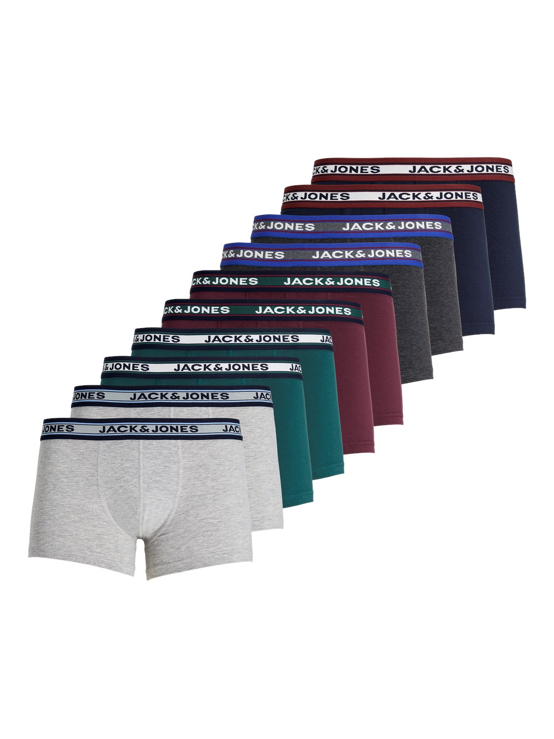 10PACK pánske boxerky Jack and Jones viacfarebné (12189937) L, trenky.
Tieto boxerky Jack & Jones sú vyrobené z veľmi príjemného materiálu a zároveň sú za skvelú cenu.
