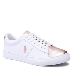 Sneakersy Polo Ralph Lauren - Sayer RF104122 White Smooth/Rose Gold Metallic w/ Rose PP.