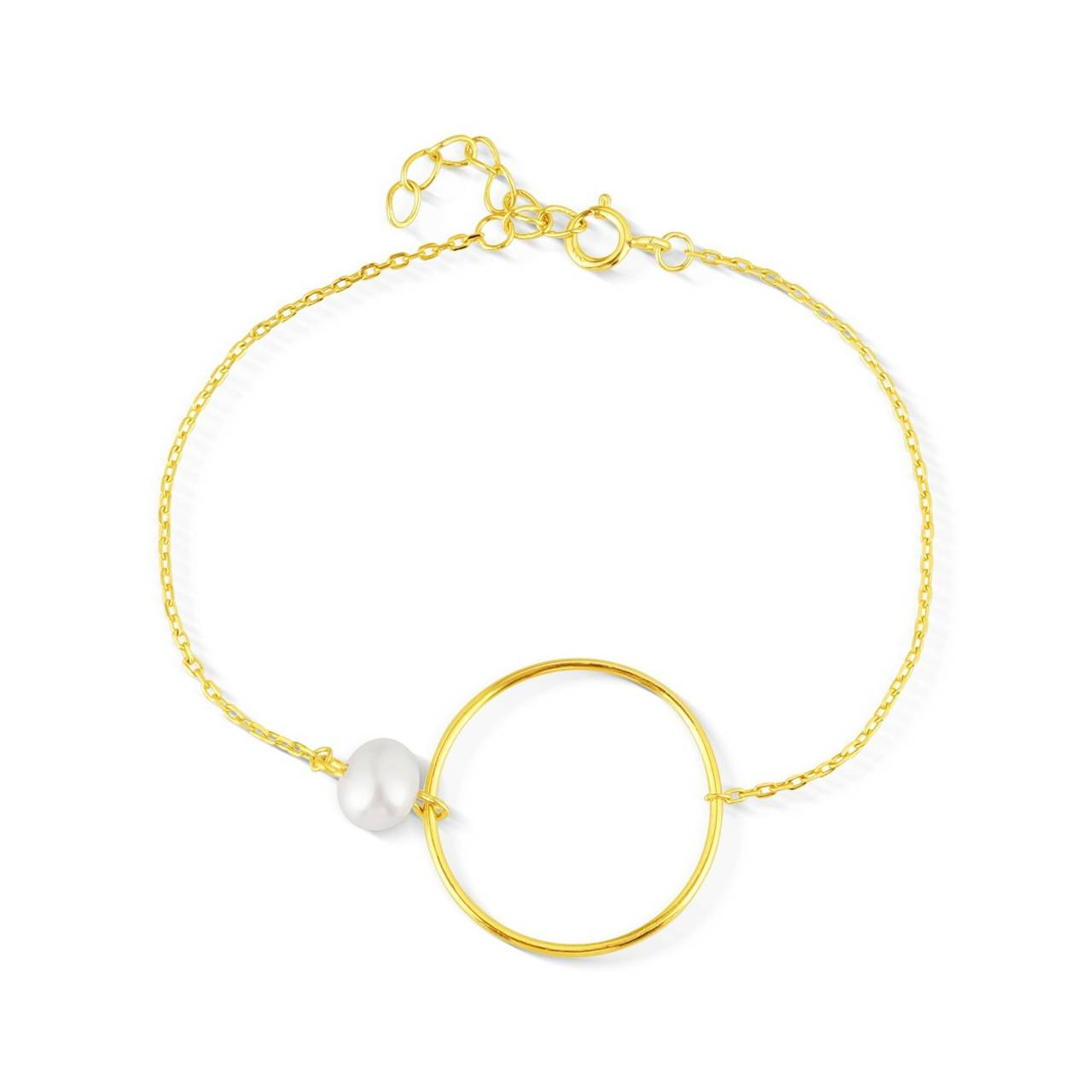 JwL Luxury Pearls Minimalistický pozlátený náramok s pravou perlou JL0858.