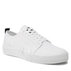 Plátenky Calvin Klein Jeans - Skater Vulc Low Laceup Badge YM0YM00598 White/Black 0K4.
