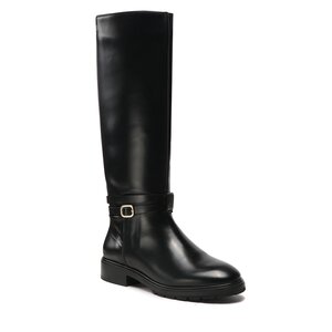 Čižmy vo vojenskom štýle Tommy Hilfiger - Leather Belt Longboot FW0FW06758 Black BDS.