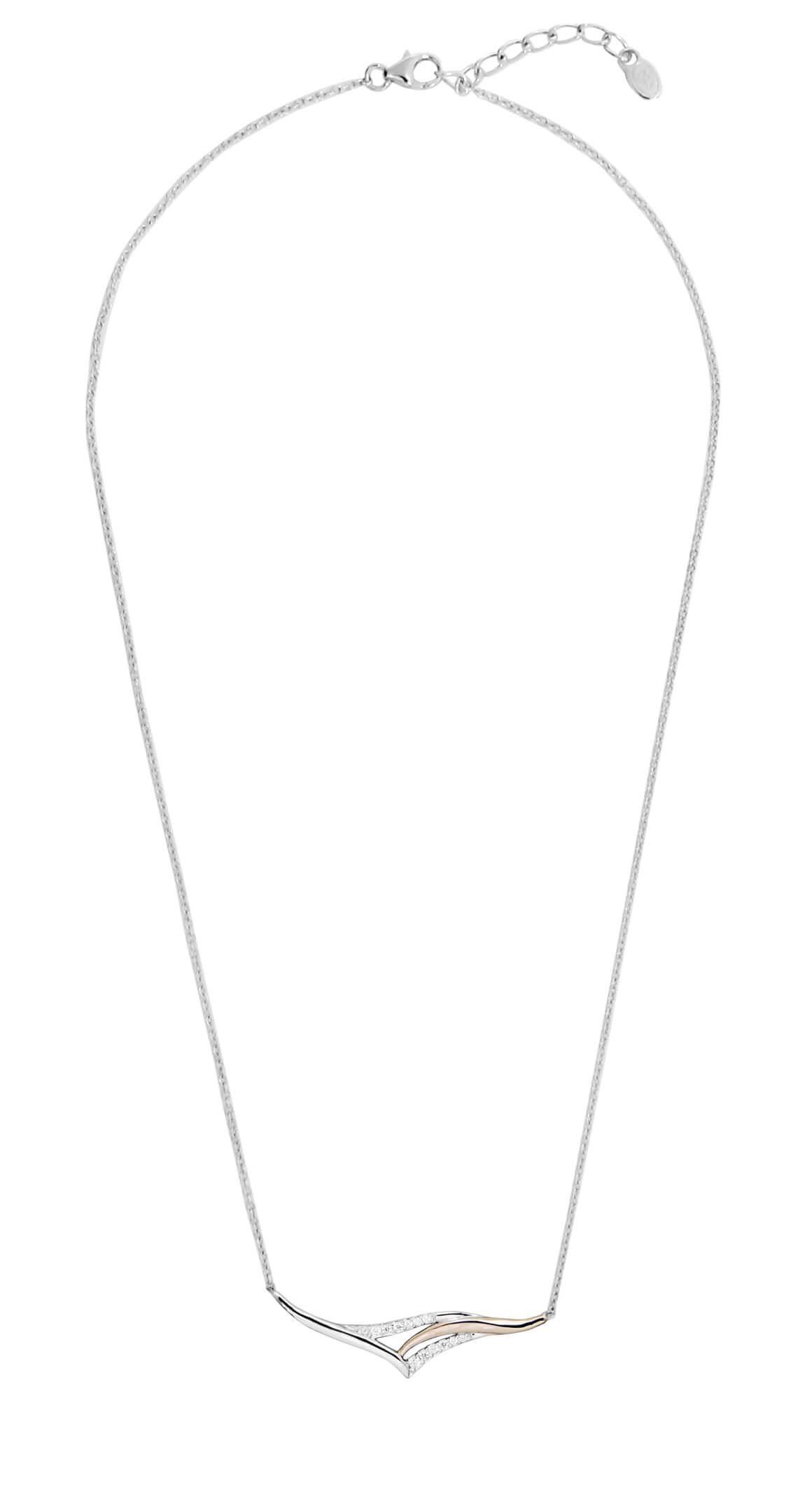 MOISS Luxusné bicolor náhrdelník so zirkónmi N0000480.
