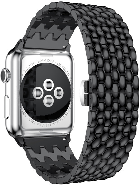 4wrist Ocelový tah s dračím vzorem pro Apple Watch 38/40/41 mm - Black.