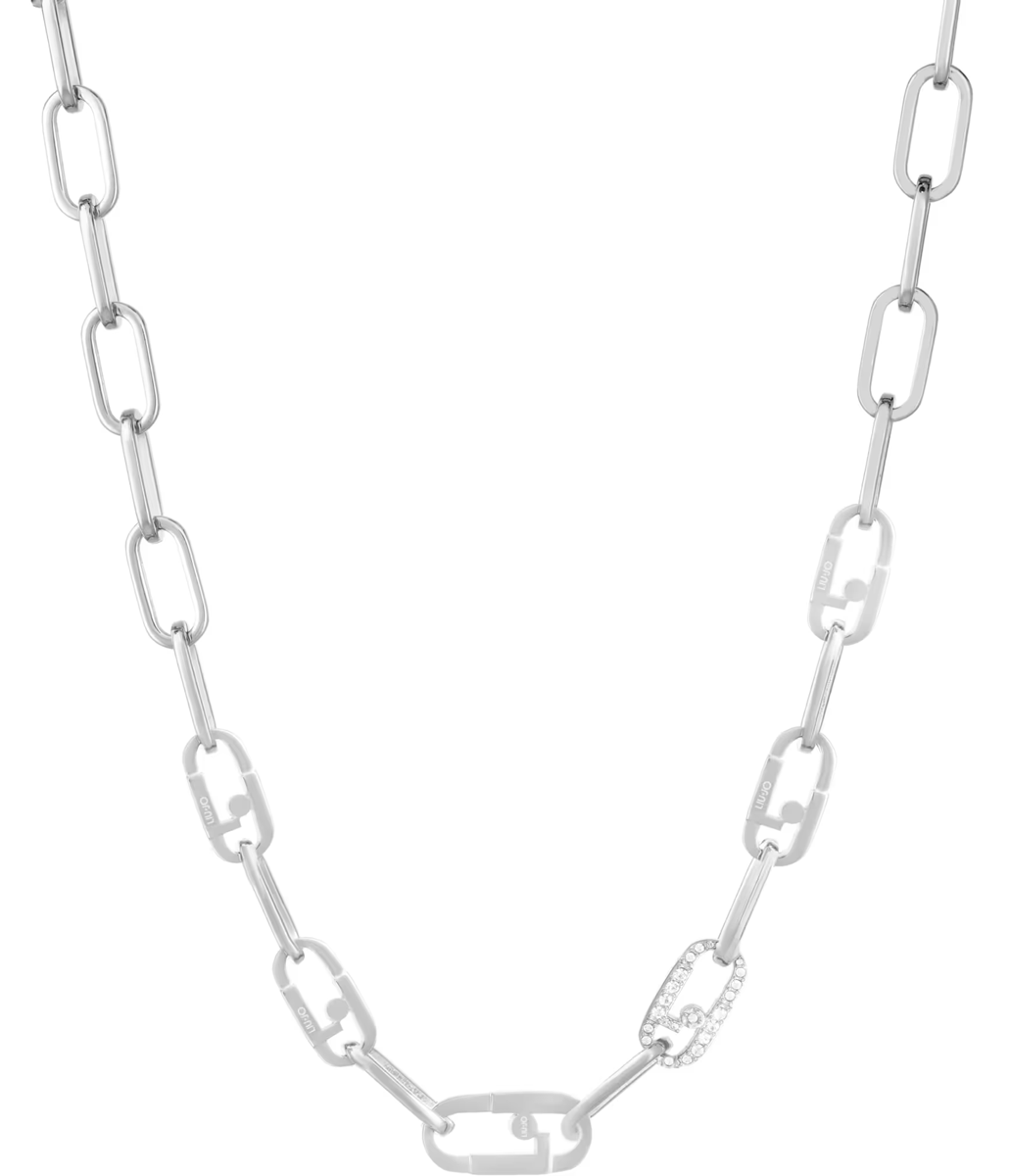Liu Jo Pôvabný oceľový náhrdelník s kryštálmi Identity LJ1959.