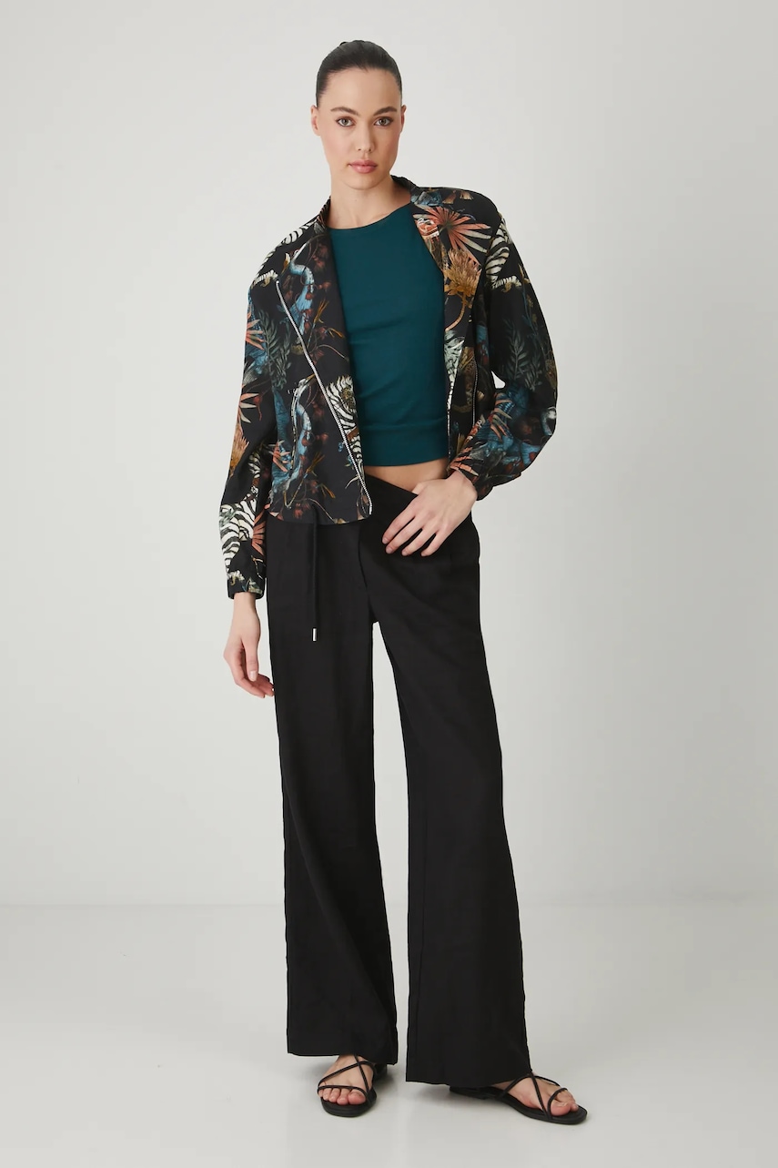 Ľanová bomber bunda Medicine viac farieb, prechodná, oversize.