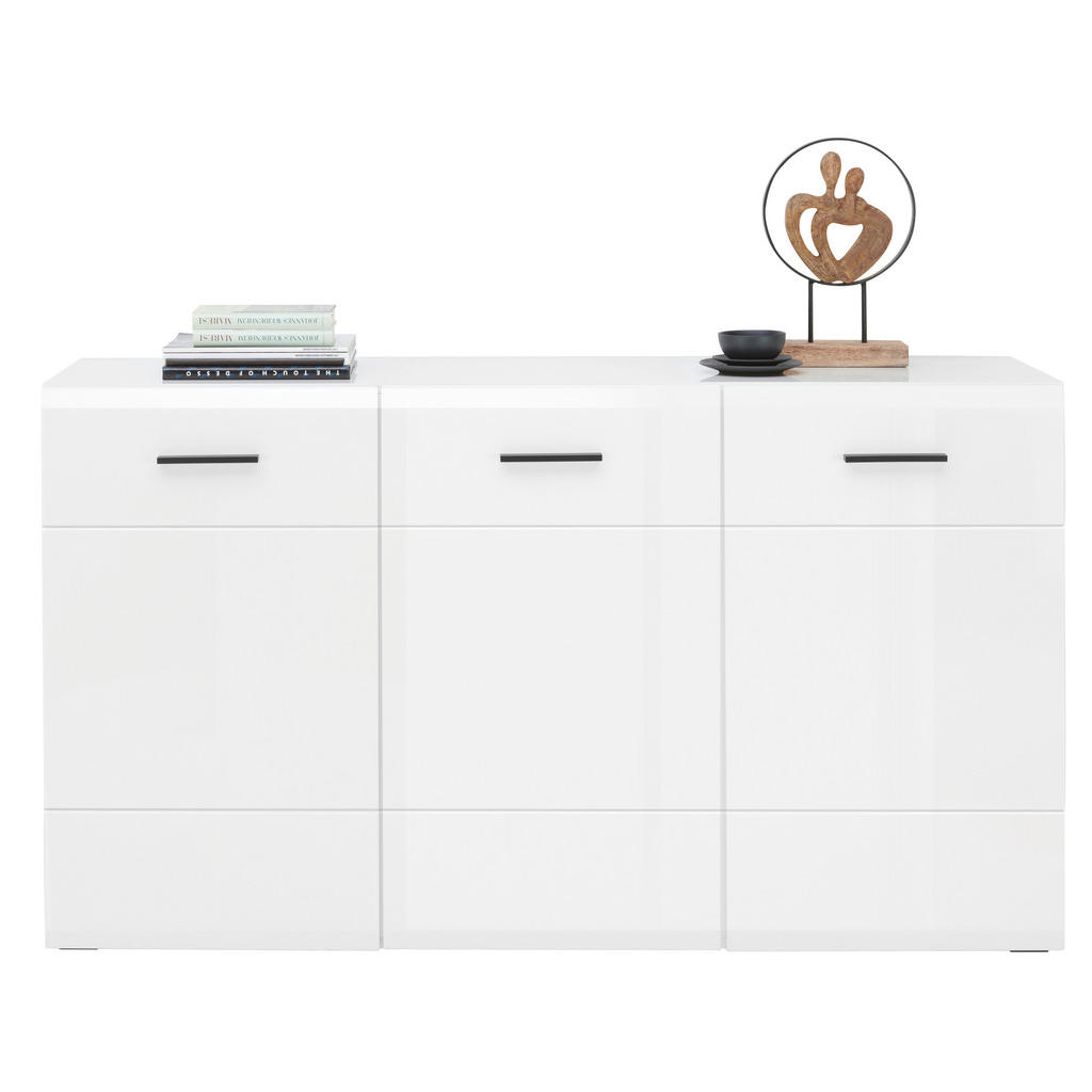 Hom`in ŠIROKÁ KOMODA, antracitová, biela, 150/84,6/42 cm.