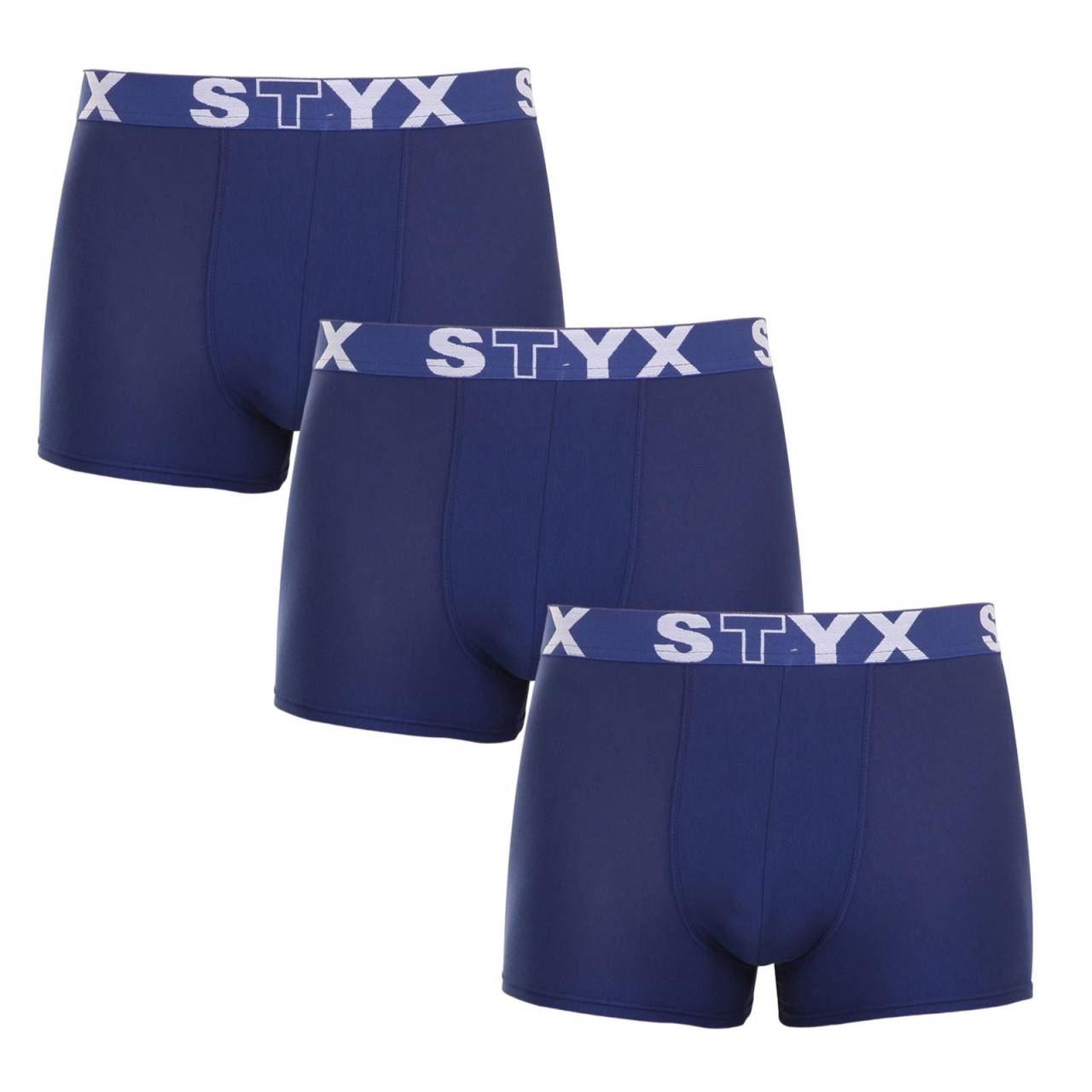 3PACK pánske boxerky Styx športová guma tmavo modré (3G968) XXL, trenky.
Doprajte si pohodlie, ktoré vydrží celý deň, s pánskymi boxerkami Styx v klasických farbách.
Kvalitný materiál pre maximálne pohodlie
Boxerky sú vyrobené z prvotriednej zmesi bavlny a umelých vlákien.
Praktický dizajn a česká precíznosť
Boxerky Styx majú kratšie nohavice, ktoré sa nikde nezhrňujú a poskytujú maximálnu voľnosť pohybu.
Prečo si vybrať boxerky Styx

Česká kvalita: navrhnuté a vyrobené v Českej republike, čo zaručuje najvyššiu kvalitu spracovania.
Prémiové materiály: kombinácia bavlny, modalu a elastanu pre maximálne pohodlie.
Univerzálny dizajn: kratšie nohavičky a štýlová športová guma na každú príležitosť.

Spodná bielizeň Styx je jednou z najobľúbenejších
Česká značka Styx je medzi zákazníkmi známa najmä vďaka svojej spodnej bielizni s neotrelými vzormi vo výrazných farbách.
Ako sa mám starať o svoje boxerky Styx?

Perte ich pri teplote 30 °C s jemným pracím prostriedkom, aby bol materiál stále mäkký a príjemný.
Sušenie: Sušička sa neodporúča, boxerky sušte voľne na vzduchu, aby si zachovali svoj tvar.
Žehlenie: V prípade potreby žehlite pri nízkej teplote, aby si materiál zachoval svoju mäkkosť.

Tip: Staňte sa expertom na údržbu spodnej bielizne vďaka tipom v našom článku a doprajte svojim obľúbeným kúskom starostlivosť, ktorú si zaslúžia.