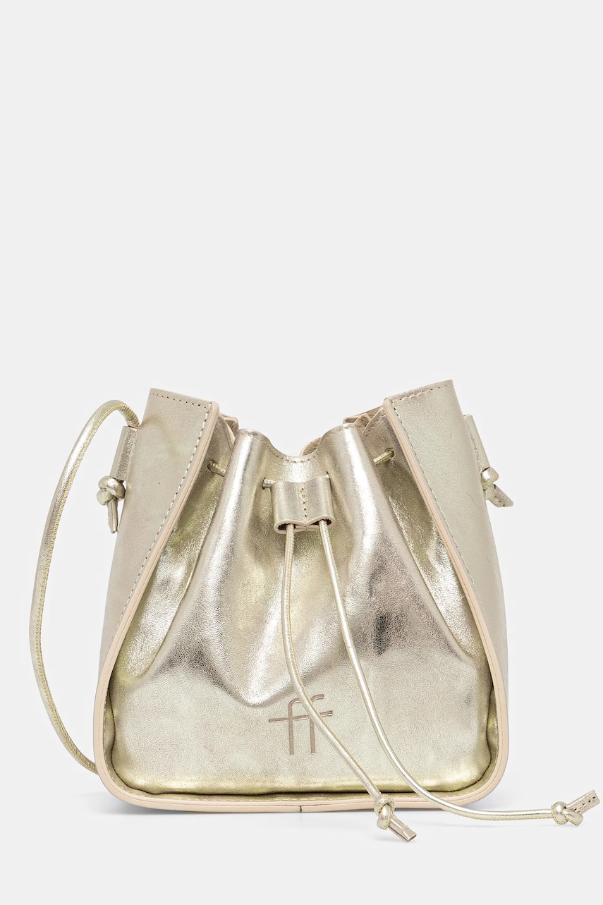 Kožená kabelka Forte Forte zlatá farba, 13669.my bag.