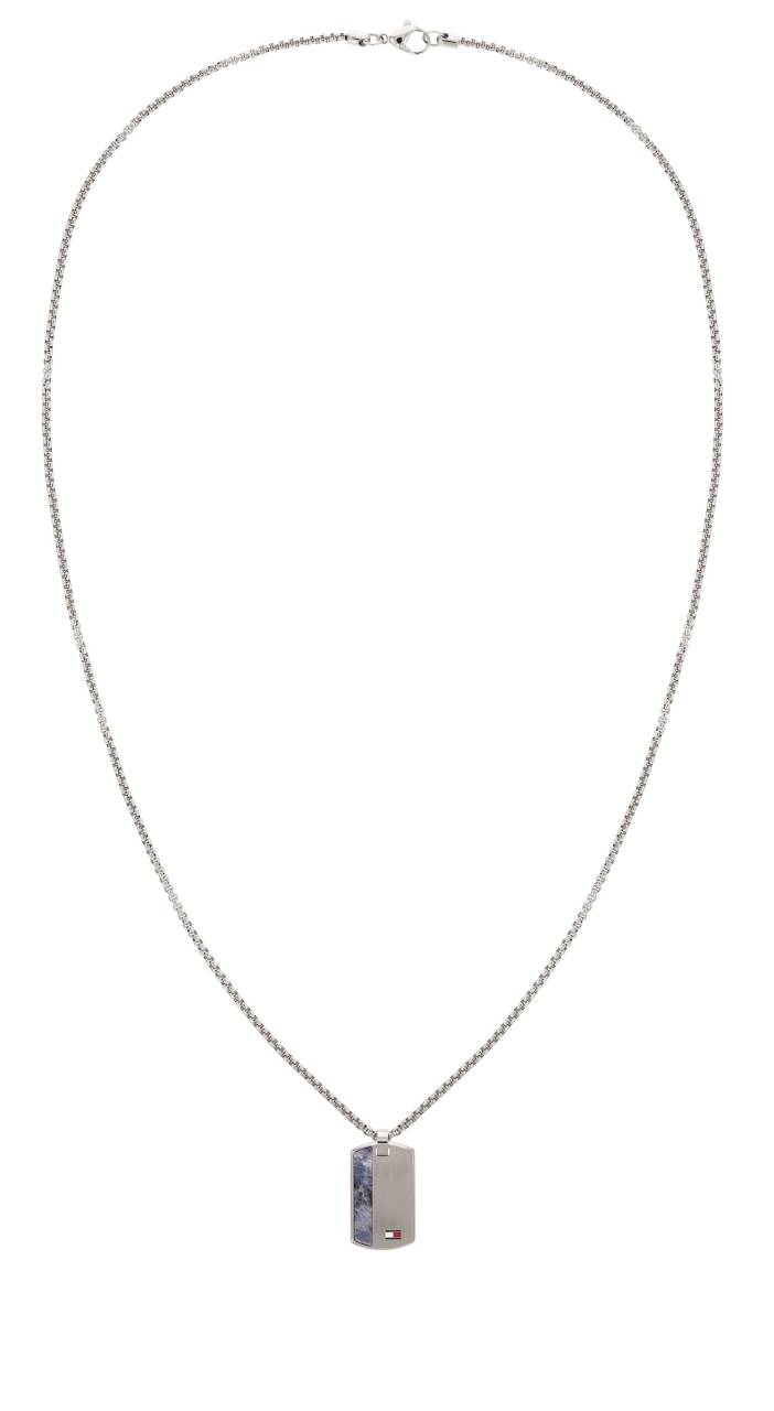Tommy Hilfiger Moderný oceľový náhrdelník s vojenskou známkou 2790437.