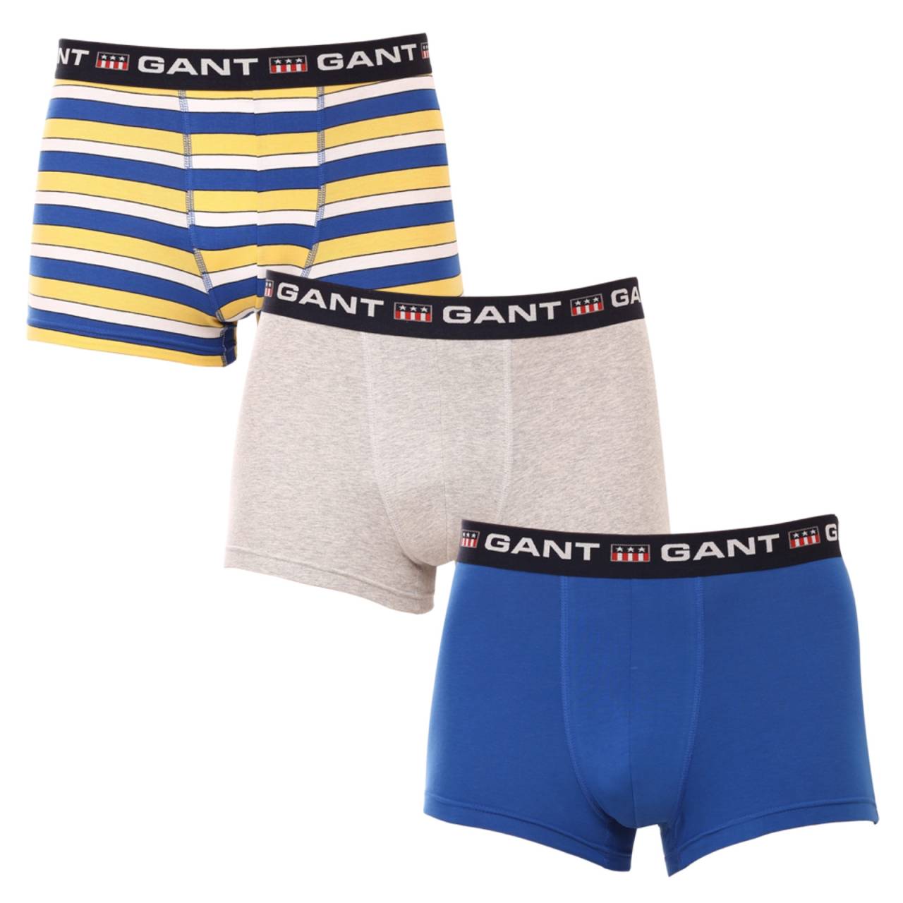 3PACK herenboxershort Gant veelkleurig (902313073-447) M.
Zet in op comfort en een tijdloze look met de GANT heren boxershorts in een tijdloze kleurencombinatie.
Eersteklas materiaal voor dagelijks comfort
De boxershorts zijn gemaakt van een hoogwaardige mix van katoen en elastaan.
Modern ontwerp voor werk en uitgaan
Het eenvoudige ontwerp wordt aangevuld door een tailleband met het GANT-logo, die zacht is en niet drukt.
Waarom je zeker GANT boxershorts moet proberen

Kwaliteitsmateriaal en comfortabele pasvorm: Zacht katoen met elastaan zorgt voor comfort en een geweldige pasvorm.
Stijlvol minimalistisch ontwerp: Het klassieke kleurenschema en het rubberen logo zien er elegant en modern uit.
Veelzijdig gebruik: Ideaal voor dagelijks gebruik, werk, sport en vrije tijd.

GANT ondergoed voor stijlvolle mannen
Sinds 1949 staat het merk GANT synoniem voor precisiewerk en kwaliteitsmaterialen.
Hoe te onderhouden GANT heren boxershorts
Om ervoor te zorgen dat je wasgoed lang in goede conditie blijft, raden we je de volgende tips aan.

Wasgoed: De pen heeft een maximale temperatuur van 40 °C.
Drogen: Je kunt je boxers in de wasdroger drogen - we raden aan om het fijnwasprogramma op een lagere temperatuur in te stellen.
Strijken: Indien nodig kun je ze op een lage temperatuur strijken, het beste binnenstebuiten.

Tip: Het juiste ondergoed vinden dat perfect bij je past, kan een uitdaging zijn.
