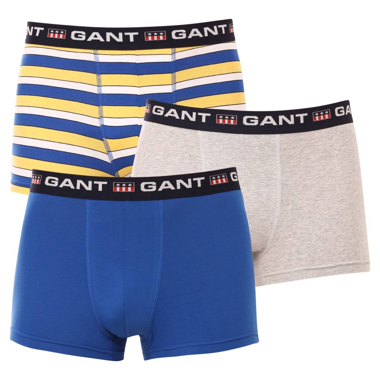 3PACK pánske boxerky Gant viacfarebné (902313073-447) XL, trenky.
Hľadáte komfortné pánske spodné prádlo?
 
Pánske boxerky GANT sú vyrobené z kvalitne bavlny a prímesi elastanu, v páse majú príjemnú všitú gumu, ktorá nikde neškrtí ani neškriabe, navyše má kontrastnou gumu s nápisom GANT, nohavičky majú dole mäkké lemy.
Viac sa dozviete nižšie v klasických informáciách o produkte.