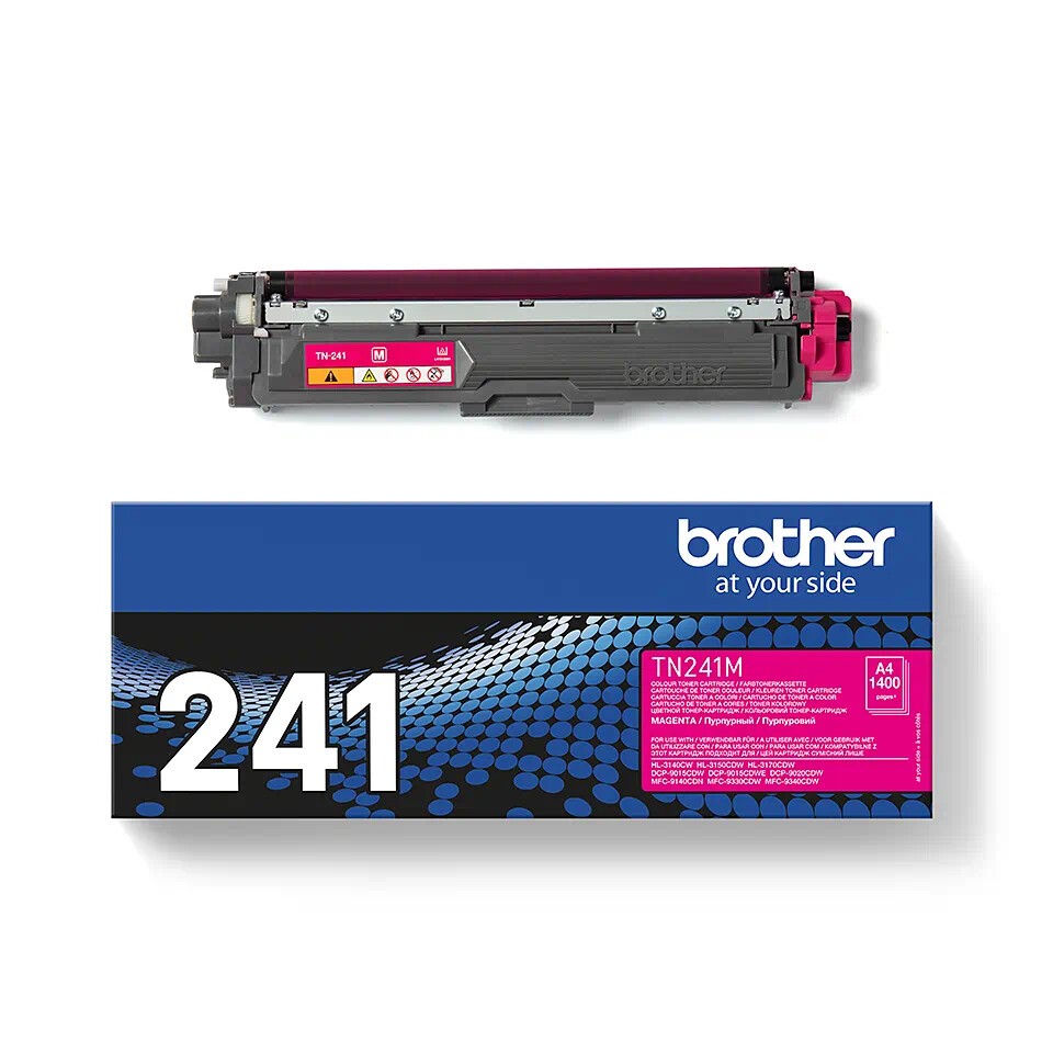 Brother TN-241M purpurový (magenta) originálny toner.
Prečo kúpiť našu originálnu náplň?



Originálny toner = záruka priamo od výrobcu tlačiarne
100% použitie v tlačiarni - bezproblémové fungovanie s vašou tlačiarňou
Použitím originálnej náplne predlžujete životnosť tlačiarne
Osvedčená špičková kvalita - vysokokvalitná a spoľahlivá tlač originálnou tlačovou kazetou od prvej do poslednej stránky
Trvalé a profesionálne výsledky tlače - dlhodobá udržateľnosť tlače
Kratšie zdržanie pri tlači stránok
Garancia Vašej spokojnosti pri použití našej originálnej náplne
Zabezpečujeme bezplatnú recykláciu originálnych náplní
Zlyhanie náplne v menej ako 1% prípadov
Jednoduchá a rýchla výmena náplne

Kód výrobcu: TN241M