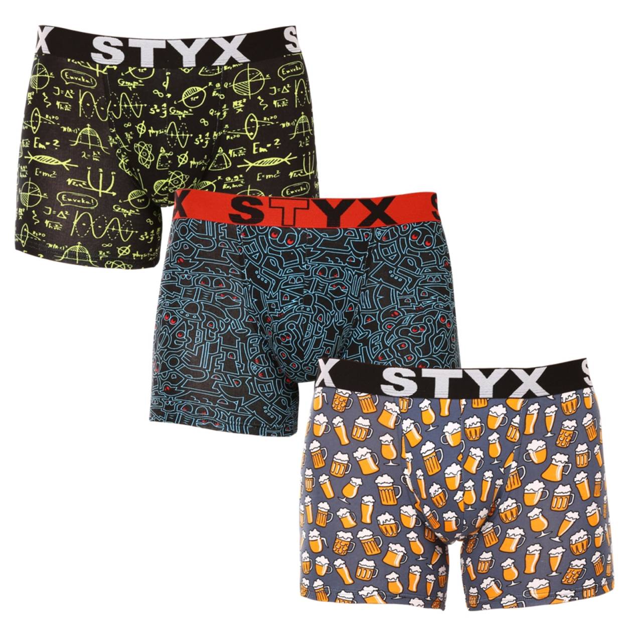 3PACK Herren Klassische Boxershorts Styx long art sportlicher Gummizug mehrfarbig (3U12672) XXL.
Bringen Sie einen Hauch von Originalität in Ihre Garderobe mit den Herren-Boxershorts von Styx.
Hochwertiges Material und perfekte Passform
Die Boxershorts von Styx sind aus hochwertiger Baumwolle mit einem Hauch von Elastan.
Sportgummi für maximalen Komfort
Die eng anliegenden Boxershorts haben einen sportlichen Gummibund mit Logo, der nicht nur gut aussieht und der Unterwäsche einen modernen Look verleiht, sondern auch alles an Ort und Stelle hält, ohne unangenehm einzuschneiden.
Warum Sie Styx Boxershorts auf Anhieb lieben werden

Origineller Entwurf.


Maximaler Komfort dank hochwertiger Materialien.


Gewebtes Gummi und maximaler Komfort.

Fröhliche Styx-Unterwäsche, die garantiert gute Laune macht
Die farbenfrohe Unterwäsche von Styx wird garantiert Ihren Tag verschönern und zu Ihrem Lieblingspartner bei Unannehmlichkeiten werden.
Pflegehinweise für Styx-Boxershorts
Damit Ihre Boxershorts so lange wie möglich halten, sollten Sie die folgenden Hinweise beachten:

Wäscherei: Waschen Sie Boxershorts bis zu einer Temperatur von 40 °C.


Trocknen: Wir empfehlen, das Kleidungsstück an der Luft oder im Wäschetrockner bei niedriger Temperatur zu trocknen, um das Elastan nicht zu beschädigen.


Bügeln: Falls nötig, bügeln Sie bei niedriger Temperatur, am besten von innen nach außen, um den Druck nicht zu beschädigen.

Tip: Es kann schwierig sein, die richtige Unterwäsche zu finden, die perfekt sitzt.