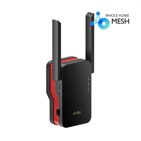 Cudy AX3000 Wi-Fi 6 Range Extender, Cudy MESH support.

Extremely Fast AX3000 Wi-Fi 6 Technology
1.3GHz Dual Core Cortex-A53 Processor
OFDMA, Beamforming and MU-MIMO Supported
Work with any standard router or gateway
Easily expand wireless coverage at a push of the WPS button
Gigabit Ethernet ports to connect wired devices
External antennas for faster and more reliable Wi-Fi
3-in-1 WiFi Extender / Access Point / Add-On mesh
Easy Setup Assistant with multi-language support

Specifications:

Processor MT7981BA+MT7976CN

Standards and Protocols
IEEE 802.11ax /IEEE 802.11ac /IEEE 802.11n/
IEEE 802.11g /IEEE 802.11a/IEEE 802.11b

Frequency
2.4GHz & 5GHz (11ax)

Signal Rate
5GHz: Up to 2402Mbps
2.4GHz: Up to 574Mpbs

Wireless Security WPA-PSK / WPA2-PSK / WPA3

Ports
1x 10/100/1000Mbps RJ45

Power
Direct plug-in power supply (100V-240V)

Buttons
Reset Button / WPS Button

Antenna
2*External Antennas + 1*Internal Antennas

LED Lights
WiFi / WPS / Power

Environment
Operating Temperature: 0 stC~40stC
Storage Temperature: -40stC~70stC
Operating Humidity: 10%~90% non-condensing
Storage Humidity: 5%~90% non-condensing