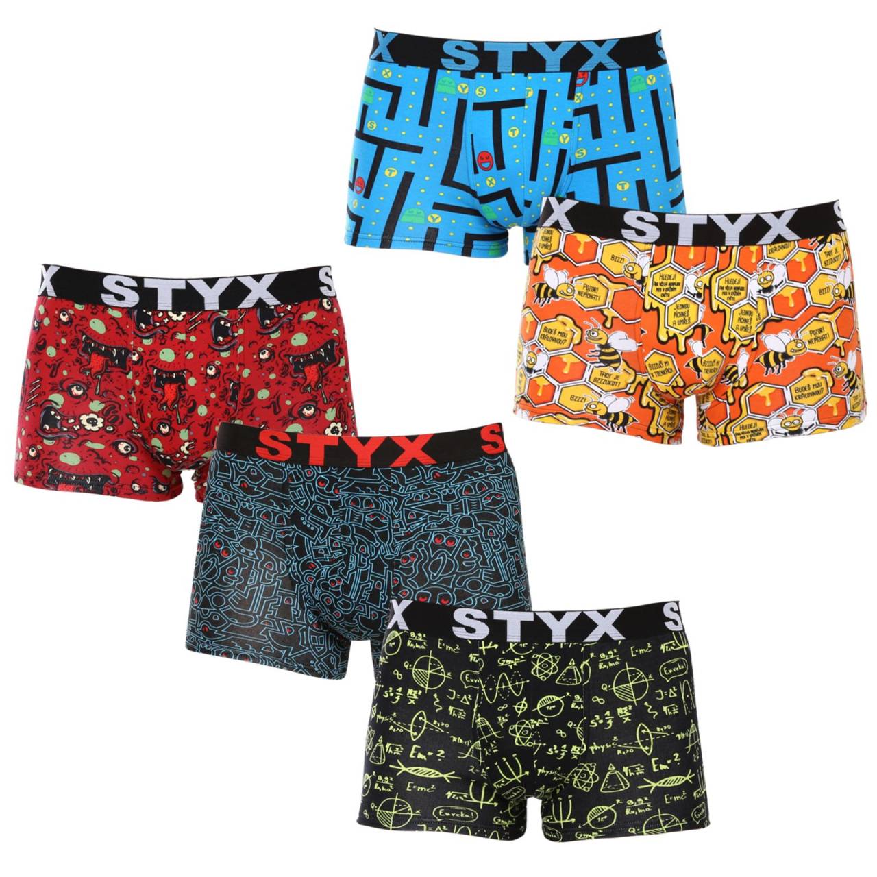 5PACK pánske boxerky Styx art športová guma viacfarebné (5G1269124) XL, trenky.
Boxerky Styx pre maximálny komfort
Pánske boxerky Styx patria k našim najpredávanejším produktom a my sa tomu vôbec nečudujeme.
Spodná bielizeň Styx má štýl
Boxerky a trenírky českej značky Styx sú známe predovšetkým pre svoj jedinečný vzhľad.