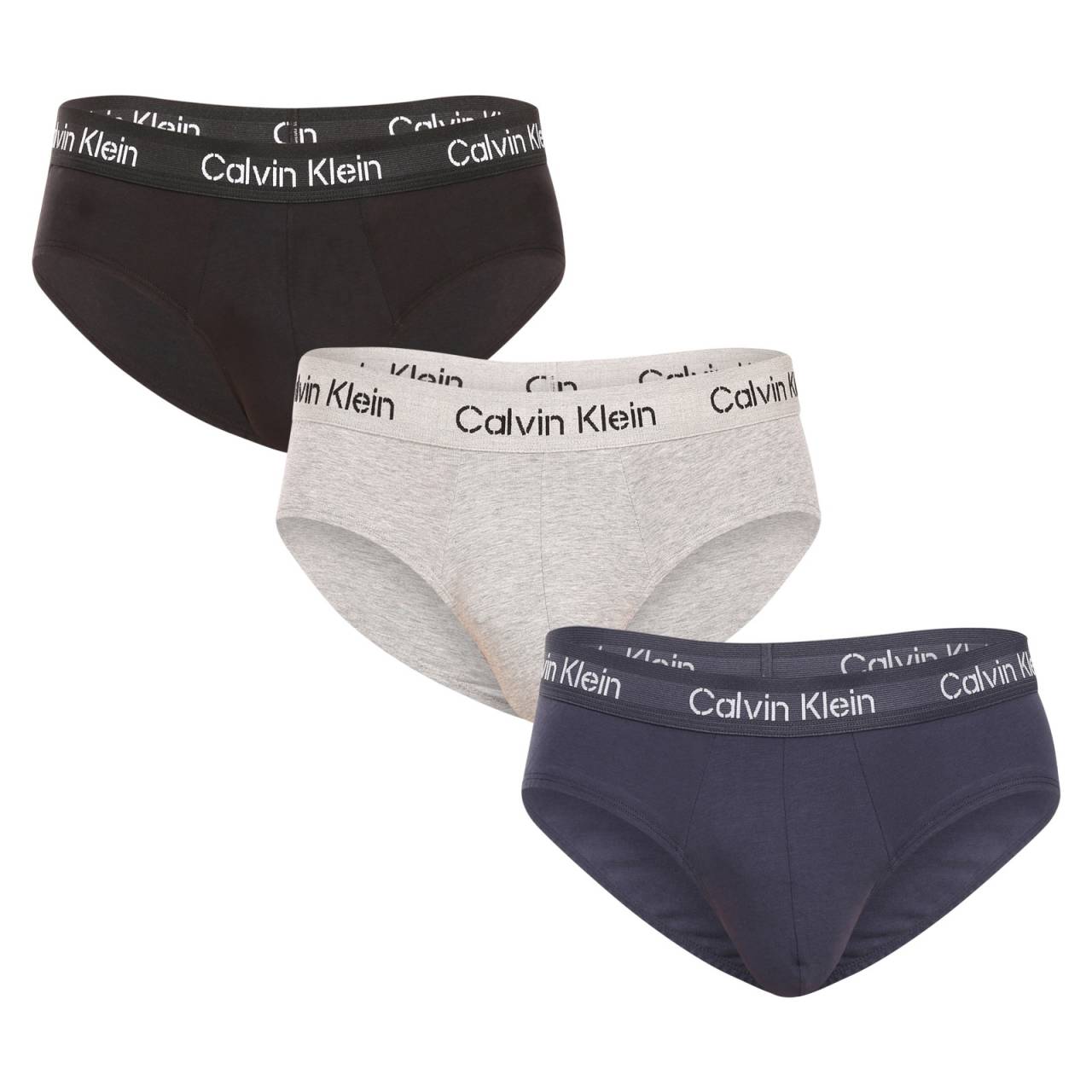 3PACK Herren Slips Calvin Klein mehrfarbig (NB3704A-KDX) L.
Setzen Sie auf eine bewährte Kombination aus Komfort, Qualität und kultigem Stil.
Angenehmes Material für ganztägigen Komfort
Der Slip ist aus einer hochwertigen Baumwoll-Elastan-Mischung gefertigt.
Elegantes Design mit ikonischem Gummibund
Das minimalistische Design wird durch die elastische Calvin Klein-Logo-Prägung ergänzt, die dem gesamten Modell einen modernen und dennoch zeitlosen Look verleiht.
Vorteile, die Sie jeden Tag schätzen werden

Atmungsaktive Baumwolle: Hält Sie den ganzen Tag über frisch.


Flexibilität dank Elastan: Der Slip passt sich perfekt dem Körper an und schränkt die Bewegungsfreiheit nicht ein.


Stilvoll gewebter Gummi: Das Calvin Klein-Logo verleiht dem Slip einen zeitlosen Look.

Calvin Klein Unterwäsche verleiht Ihnen einen einzigartigen Stil
Calvin Klein Herrenunterwäsche gehört zu den Aushängeschildern der Modeindustrie.
Pflegehinweise für Calvin Klein-Slips
Mit der richtigen Pflege bleiben Calvin Klein-Slips lange Zeit wie neu - und bieten Ihnen jeden Tag Stil und Komfort in einem.

Waschen: Waschen Sie den Slip bei 30°C, am besten auf links, damit die Farbe und die Qualität des Gummis erhalten bleiben.
Trocknen: Sie können die Socken im Wäschetrockner trocknen, wählen Sie aber das Schonprogramm bei niedriger Temperatur.
Bügeln: Nicht bügeln.

Tip: Es kann schwierig sein, die richtige Unterwäsche zu finden, die perfekt sitzt.