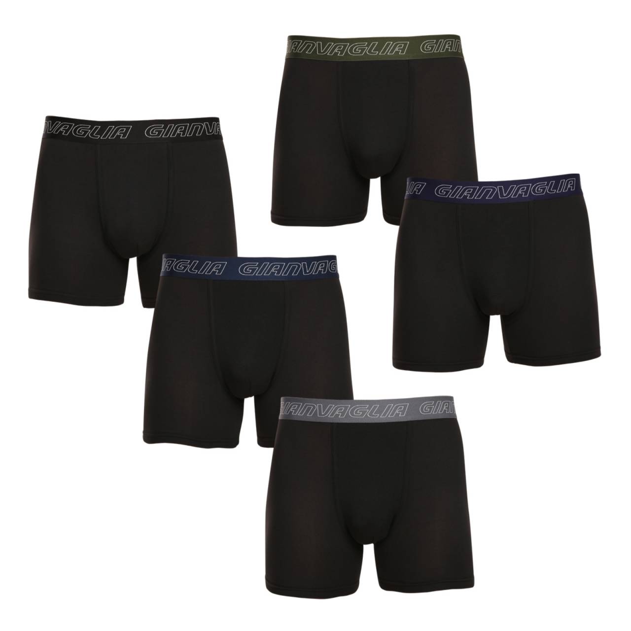 5PACK pánske boxerky Gianvaglia čierne (GVG-5014) L, trenky.
Vyskúšaj komfort, ktorý si zamiluješ na prvý pohľad a dotyk.
Príjemný materiál, ktorý sa ti prispôsobí
Boxerky Gianvaglia sú vyrobené z bavlny s prímesou polyamidu a elastanu.
Moderný dizajn pre mužov, ktorí vedia, čo chcú
Jednoduchý minimalistický dizajn je doplnený vytkávanou gumou s výrazným logom, ktoré dodáva boxerkám súčasný vzhľad.
Prečo by si mal boxerky Gianvaglia vyskúšať

Pohodlný strih pre každý deň: Dlhšie nohavičky a elastická guma poskytujú podporu a pohodlie, vďaka čomu sú boxerky vhodné na bežné nosenie, šport i voľnočasové aktivity.


Kombinácia štýlu a funkčnosti: Moderné detaily dodávajú boxerkám osobitý štýl, ktorý oživí každý šatník.


Kvalitná zmes materiálov: Vďaka pridanému elastanu a polyamidu sa boxerky ľahko prispôsobia postave a zostávajú pohodlné po celý deň.

Spodná bielizeň Gianvaglia dodá tvojmu šatníku módny švih
Talianska značka spodnej bielizne Gianvaglia v sebe nezaprie južanskú divokosť.
Ako sa starať o boxerky Gianvaglia
Aby ti boxerky dlho vydržali a zostali v perfektnom stave, odporúčame nasledujúcu starostlivosť:

Pranie: Per boxerky na 30 ° C, čo je ideálna teplota pre zachovanie pružnosti a tvaru materiálu.


Sušenie: Neodporúčame sušiť v sušičke, aby nedošlo k poškodeniu pružnosti gumy a materiálu.


Žehlenie: Pokiaľ je potrebné, žehliť je možné na nízku teplotu vhodnú pre bavlnu.

Tip: Staň sa odborníkom na údržbu spodnej bielizne vďaka radám v našom článku a dopraj svojim obľúbeným kúskom starostlivosť, ktorú si zaslúži.