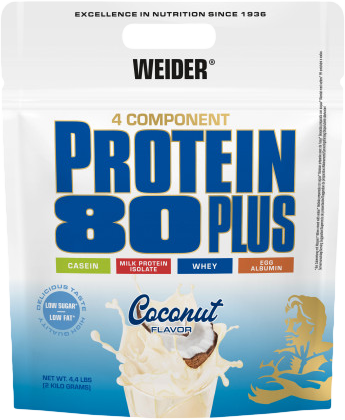 Weider Protein 80 Plus 2000 g wild berry blast.