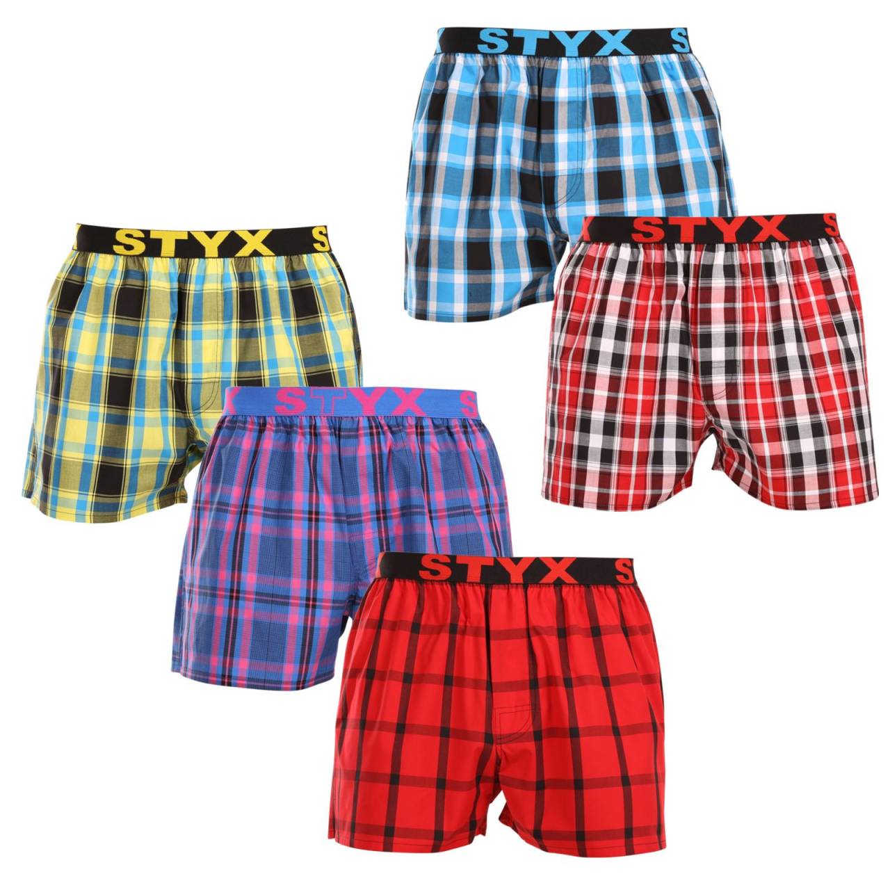 5PACK Caleçons pour hommes Styx sport élastique multicolore (5B103135) XL.
Vous cherchez un short qui allie style, confort et qualité supérieure?
Coton de qualité pour un confort parfait
Le short est fabriqué en 100 % coton de première qualité, qui est non seulement doux au toucher, mais aussi merveilleusement respirant.
Coupe classique et look moderne
Grâce à sa coupe ample, vous vous sentirez parfaitement à l'aise dans ce short, qui offre une grande liberté de mouvement.
Pourquoi vous devez absolument essayer les shorts Styx

100% coton pour un maximum de confort: Le short est fabriqué en coton de haute qualité, doux, respirant et agréable à la peau, ce qui garantit un confort tout au long de la journée.
Caoutchouc tissé sportif: L'élastique du logo Styx, ferme mais confortable, maintient les shorts en place sans les décoller ou les desserrer.
Production tchèque et qualité d'exécution : Styx est une marque tchèque traditionnelle qui s'enorgueillit de la précision de son travail, de sa durabilité et de la longue durée de vie de ses produits.

La marque tchèque Styx offre plaisir et qualité supérieure
Les sous-vêtements Styx sont particulièrement appréciés par ceux pour qui l'individualité est importante.
Comment entretenir les shorts Styx ?
Pour que votre short reste longtemps en bon état, nous vous conseillons de suivre les conseils suivants.

Blanchisserie: Nous recommandons un lavage à 30 °C pour que le coton conserve sa douceur et que les couleurs restent riches.
Sèche-linge: Le séchage par culbutage n'est pas recommandé pour éviter le rétrécissement du matériau.
Repassage: Le coton peut être repassé, mais nous recommandons une température plus basse pour éviter d'endommager le tissu.

Conseil : Devenez un expert de l'entretien de la lingerie les conseils de notre article et donnez à vos pièces préférées le soin qu'elles méritent.
