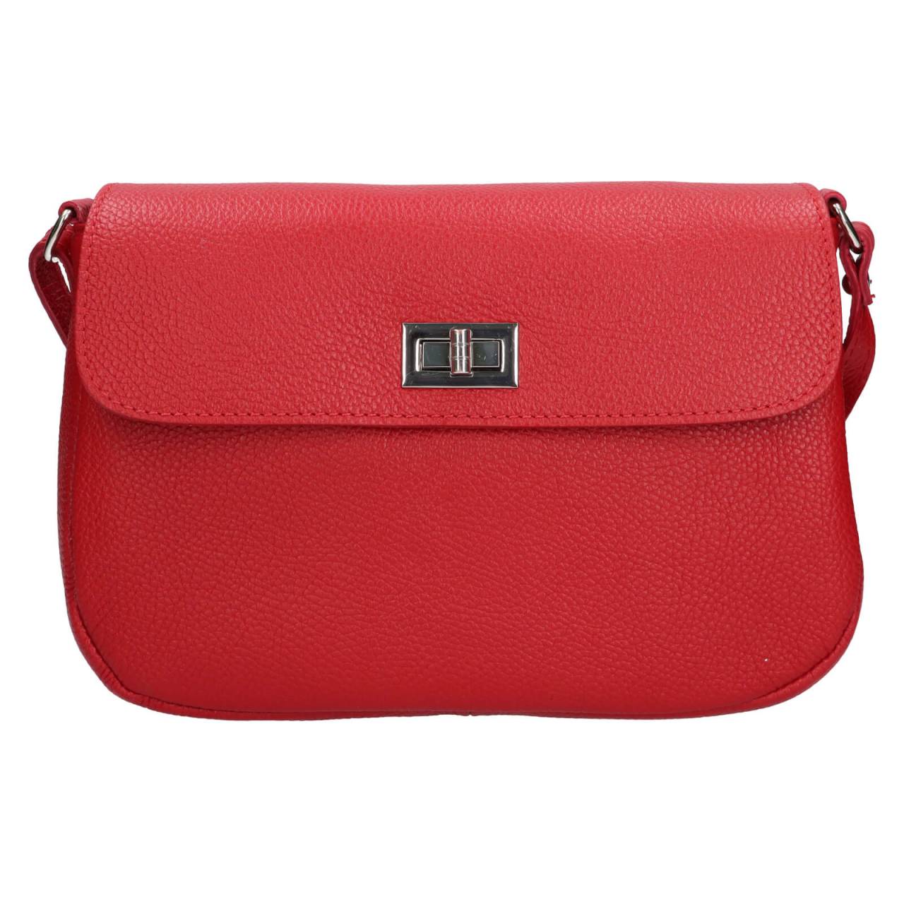 Dámska kožená crossbody kabelka Italia Arabela - červená.