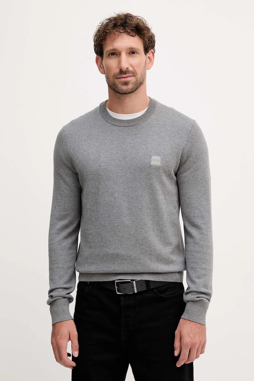 Sveter s prímesou vlny BOSS Orange Kanovano_S tmavomodrá farba, ľahké, 50527583.