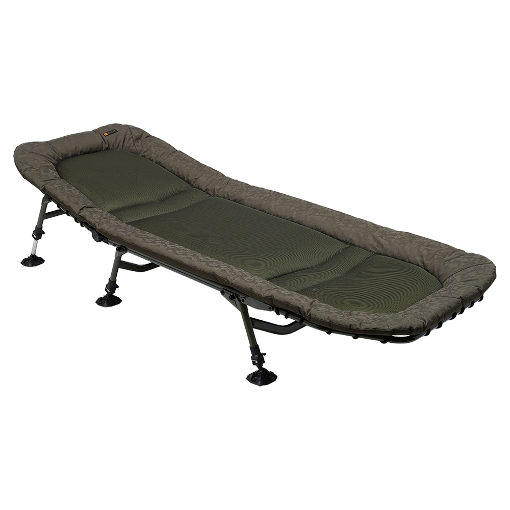 Prologic lehátko inspire relax recliner 6 leg bedchair.
 • Nastaviteľné lehátko • Plochý skladací systém s dvojitým sklopením • Priedušný materiál Mimicry Camo Patter (MCP) • Priedušná stredná časť Air-Tex • Nastaviteľné nohy • Otočné pätky proti zaboreniu • Výška: 35-50cm