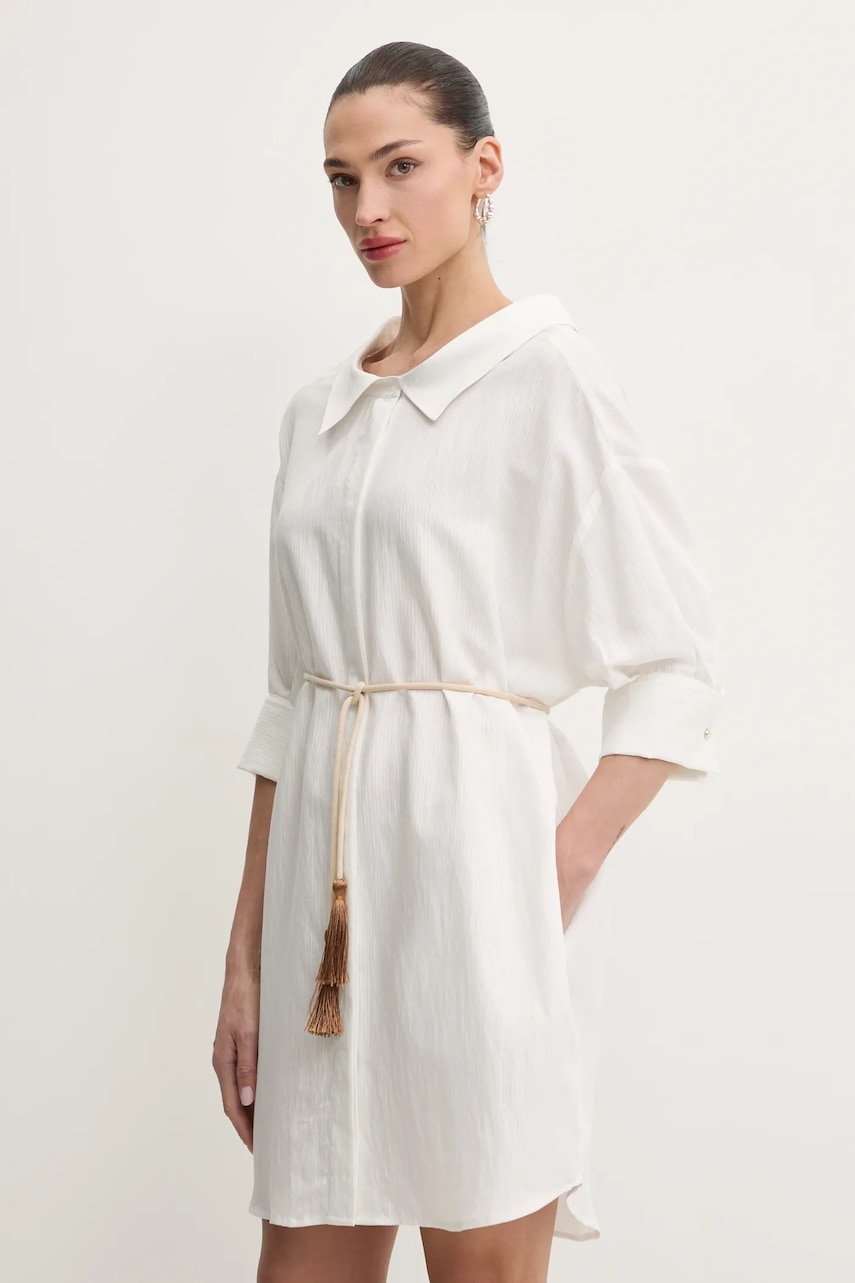 Šaty Liu Jo biela farba, mini, oversize, WA5397.T6049.