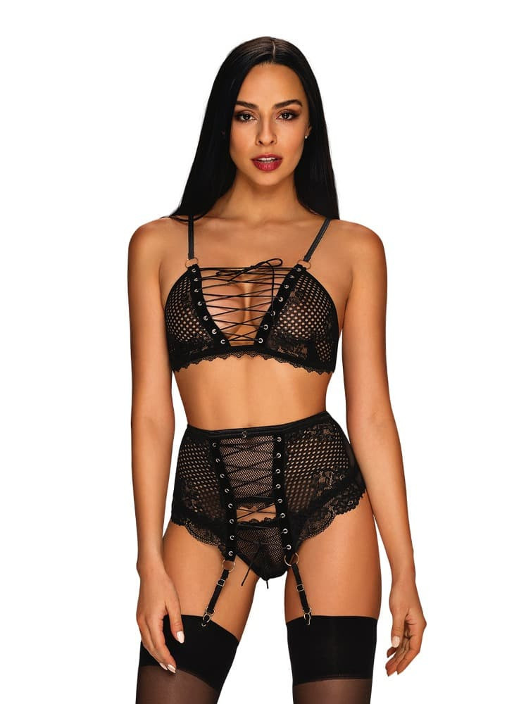 Ensemble pour femmes Obsessive noir (Basitta set) L.
Obsessive sont très original dans le design sexy.
Les bas ne sont pas inclus dans le paquet.