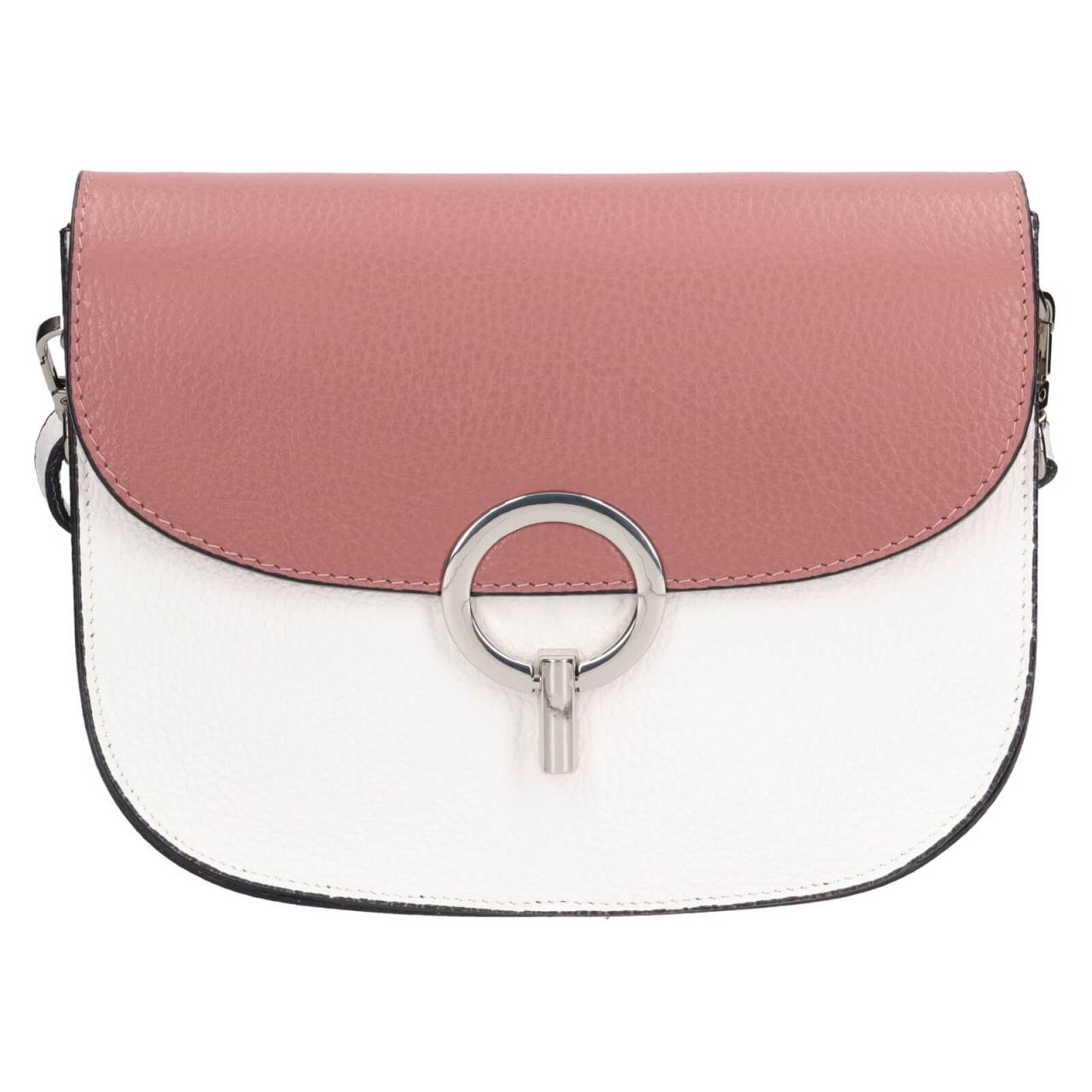 Dámska kožená crossbody kabelka Italia Moniq - fialovobiela.