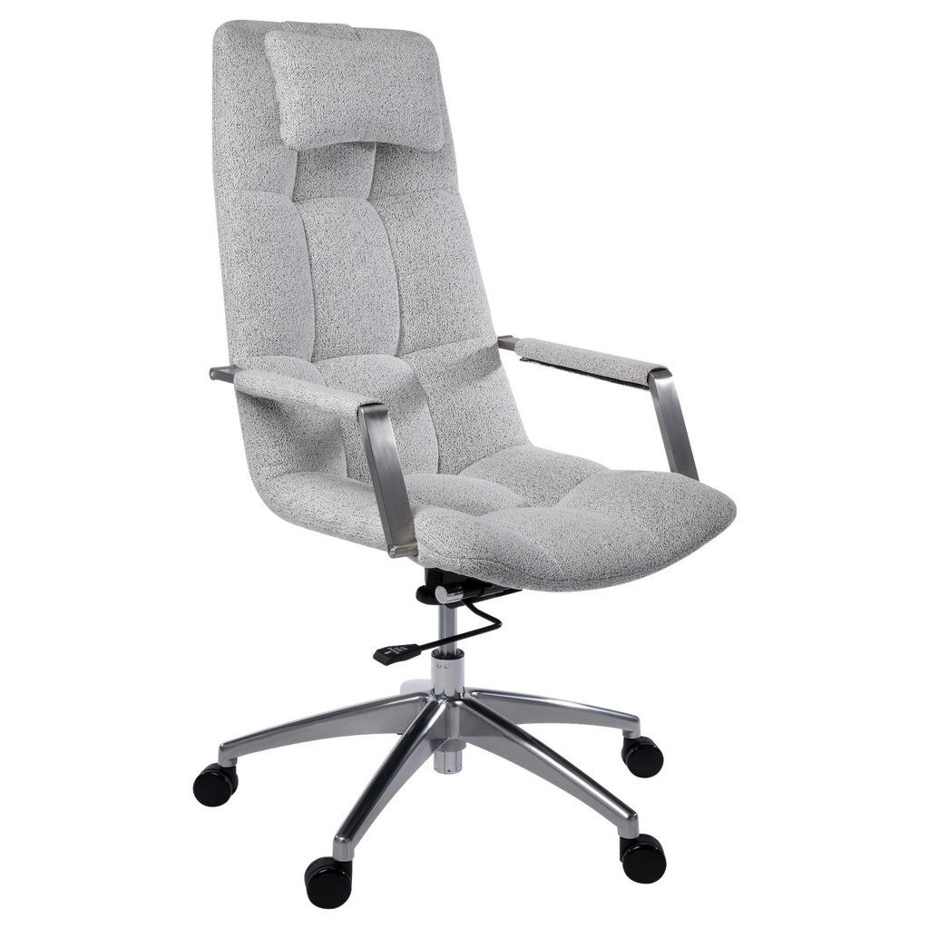 Novel KANCELÁRSKE KRESLO, tkaná textília, sivobéžová.